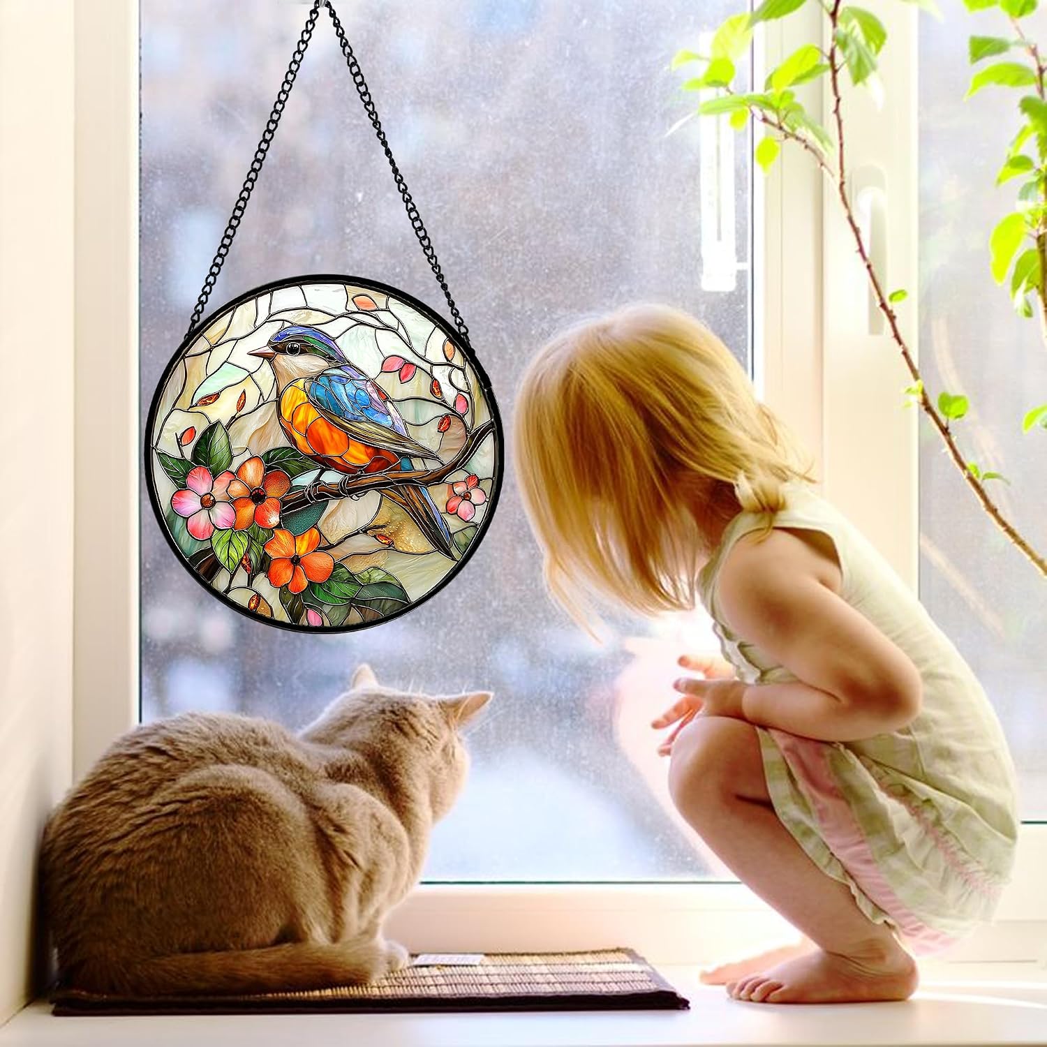 Detalle 2 de Stained Glass Suncatcher, 6.3-Inch
