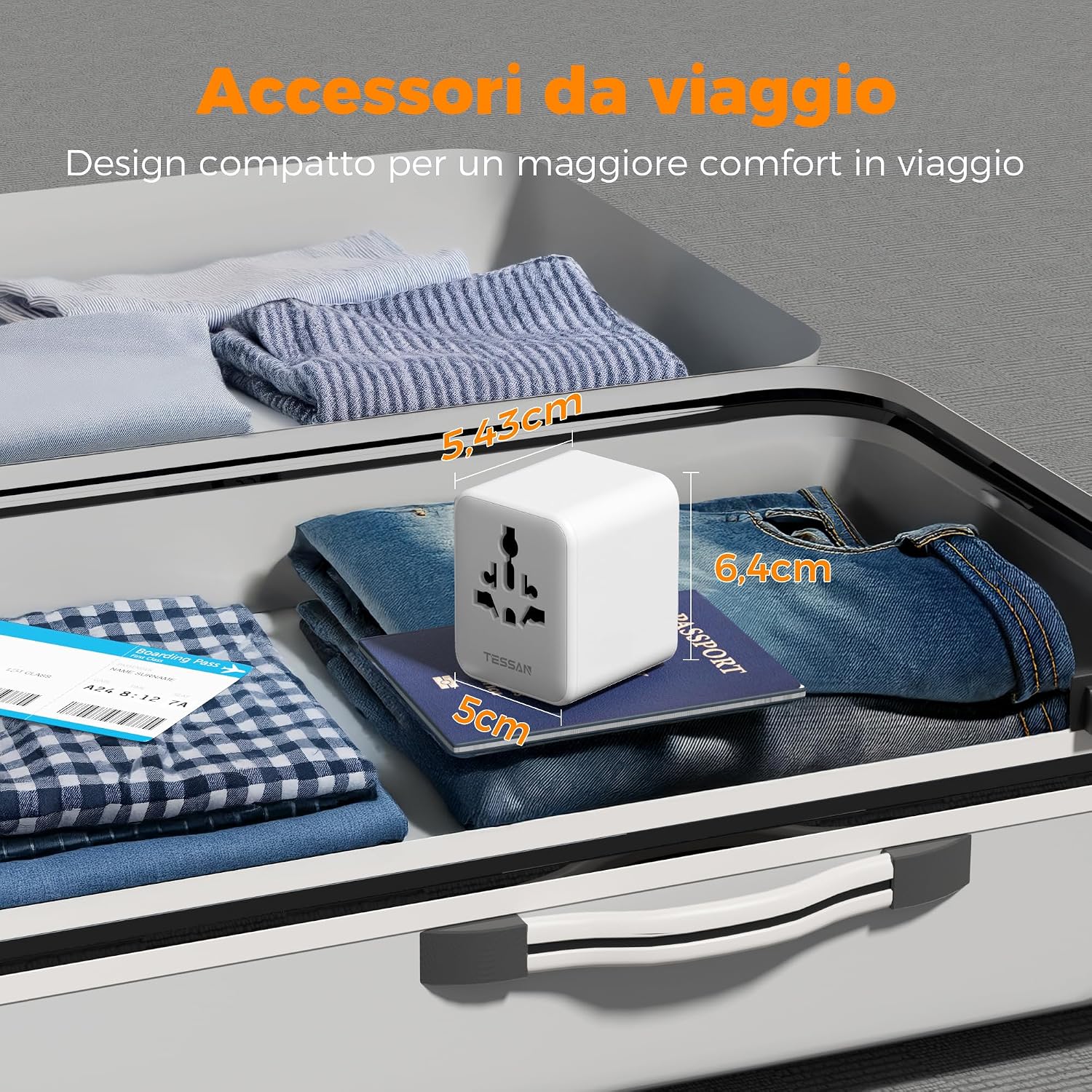 Thumbnail 6 de TESSAN Adattatore universale da viaggio con 3 USB-A e 1 USB-C 🔌