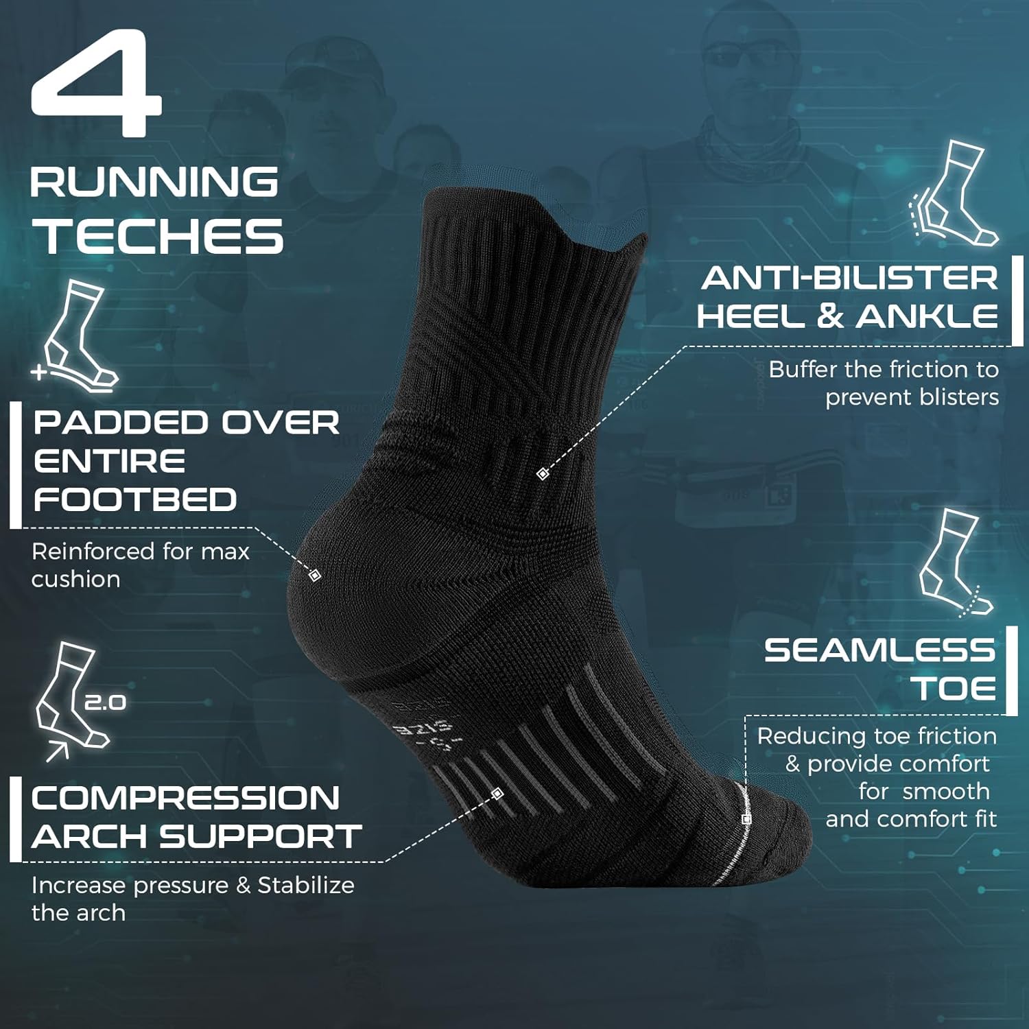 Detalle 2 de Rahhint Rahhint Coolmax Wandersocken 3er Set