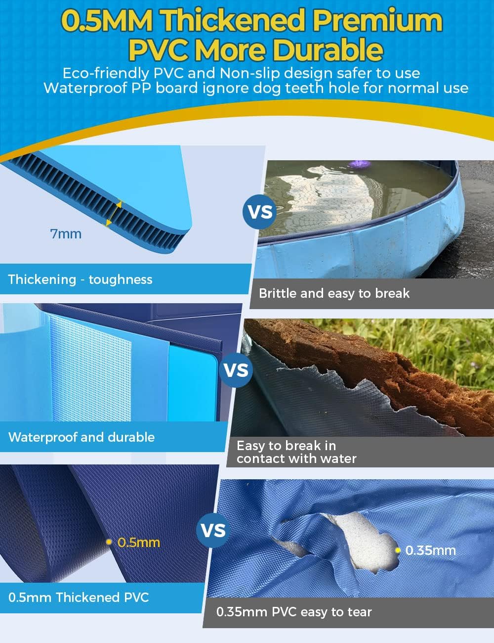 Thumbnail 1 de VISTOP Jumbo Foldable Dog Pool: 77in Portable Hard-Shell Bath Pool for Pets and Kids