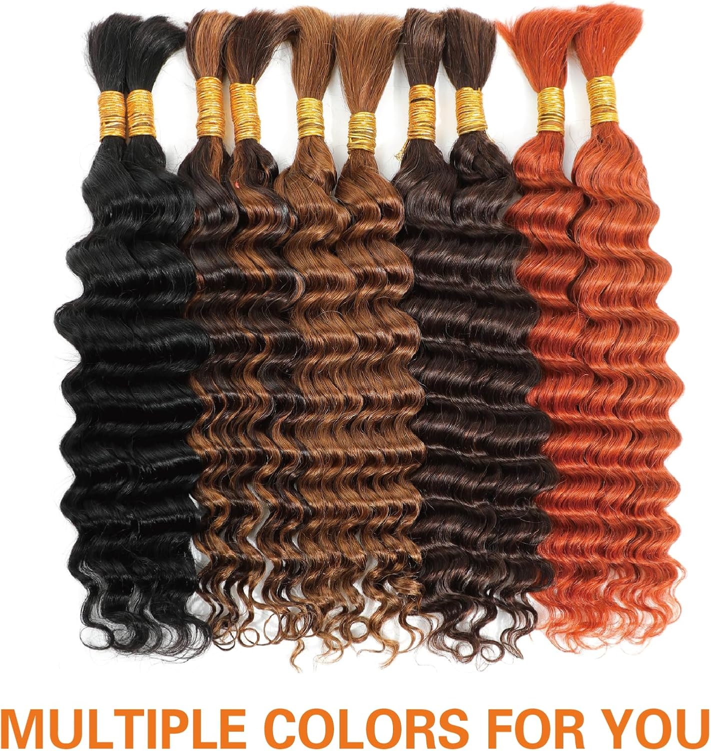 Thumbnail 6 de Yacurcur Deep Wave Human Hair for Braiding, 20-Inch, 100 g, Colour 4#