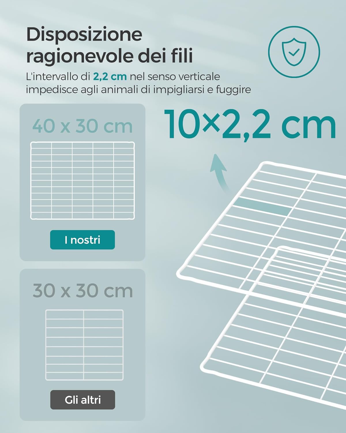 Thumbnail 5 de SONGMICS LPI001W01 recinto personalizzabile per piccoli animali bianchi, con rete in metallo
