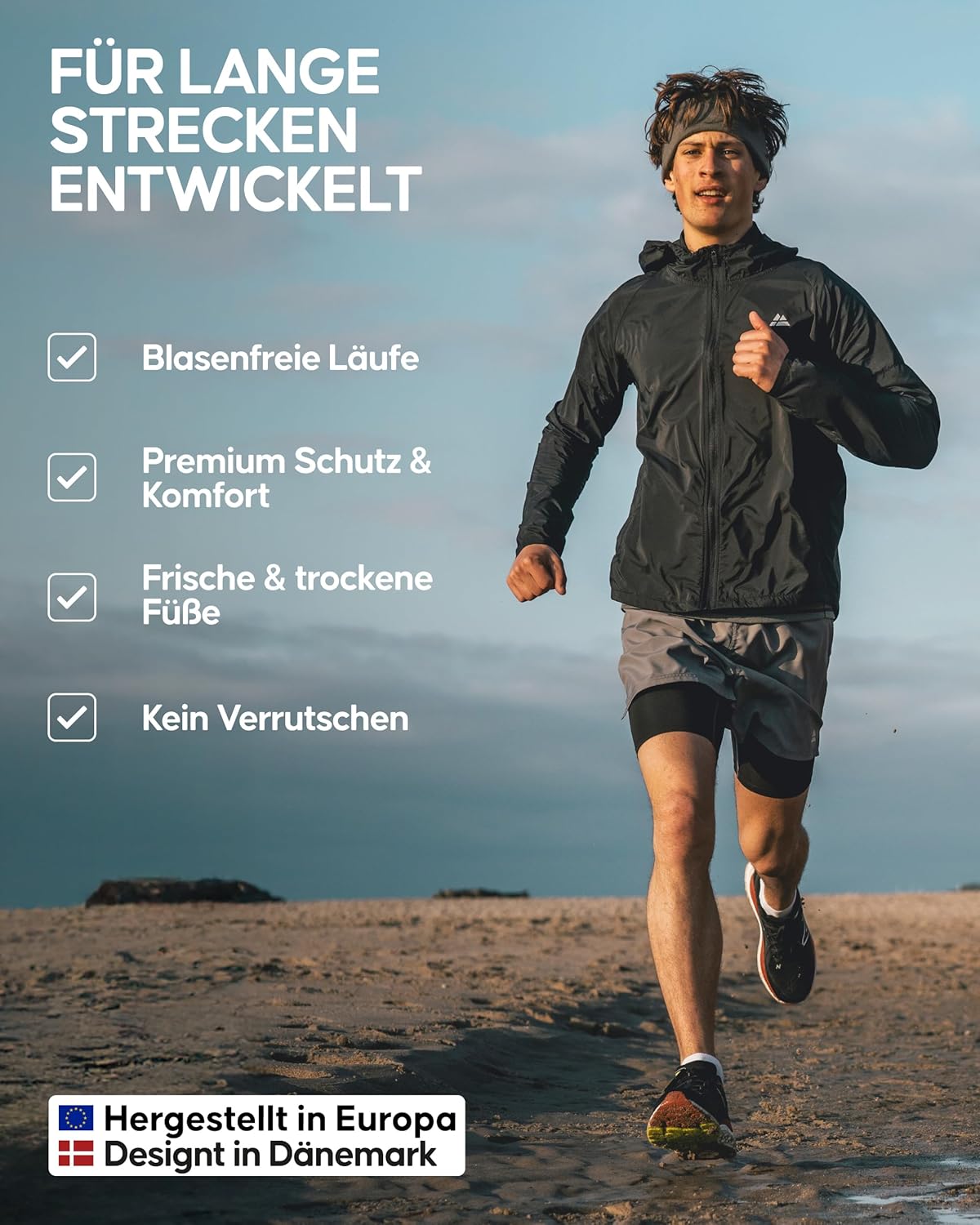 Thumbnail 2 de DANISH ENDURANCE Kurze Laufsocken für Sommer: atmungsaktive Sport-Socken mit leichter Kompression