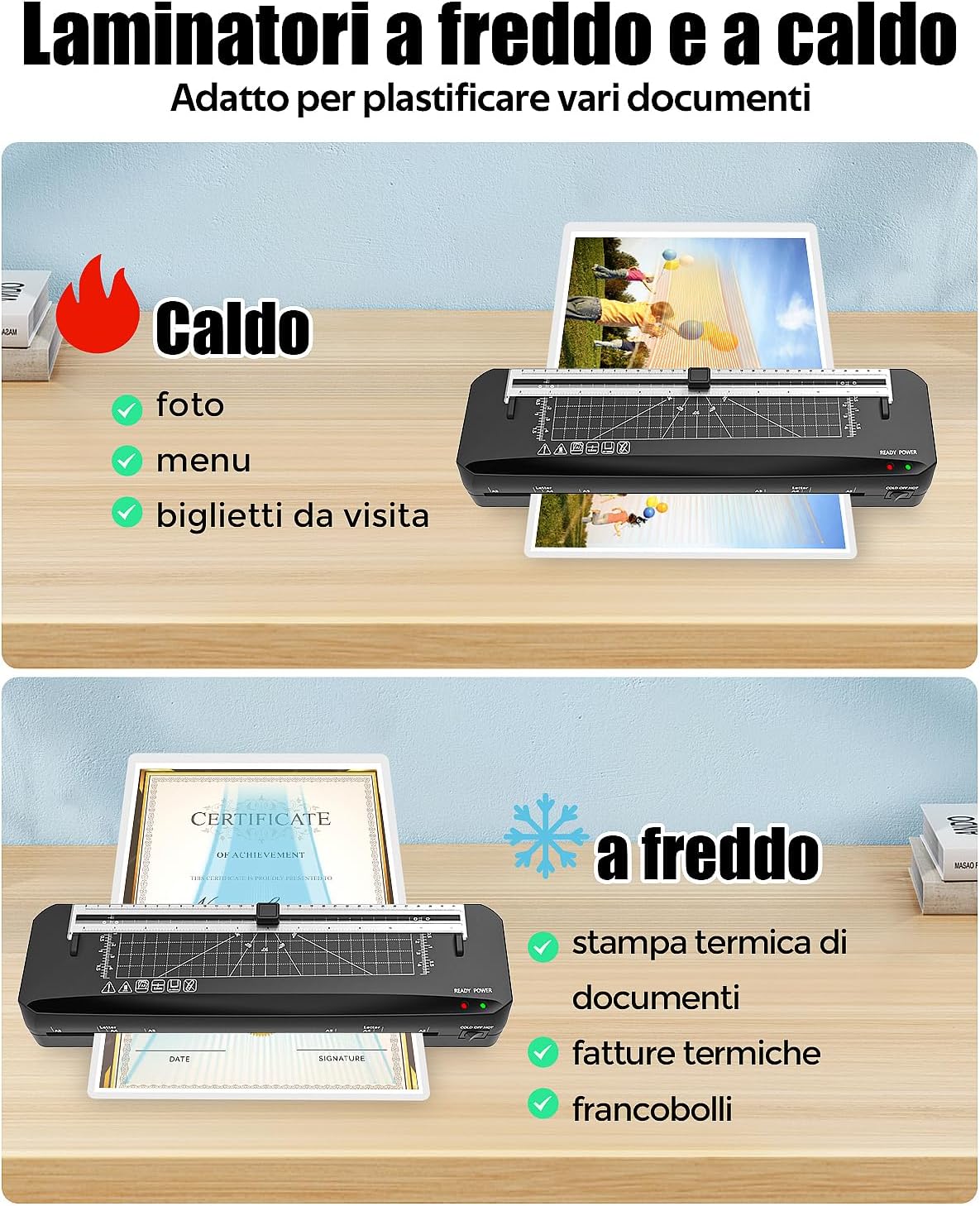 Detalle de Plastificatrice A3 con riscaldamento rapido