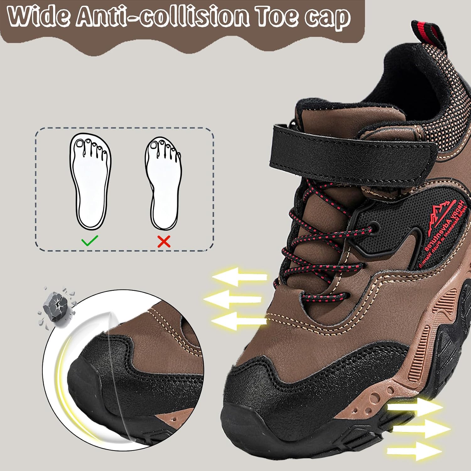 Detalle 2 de Unitysow Kids Hiking Boots Boys Waterproof Walking Shoes