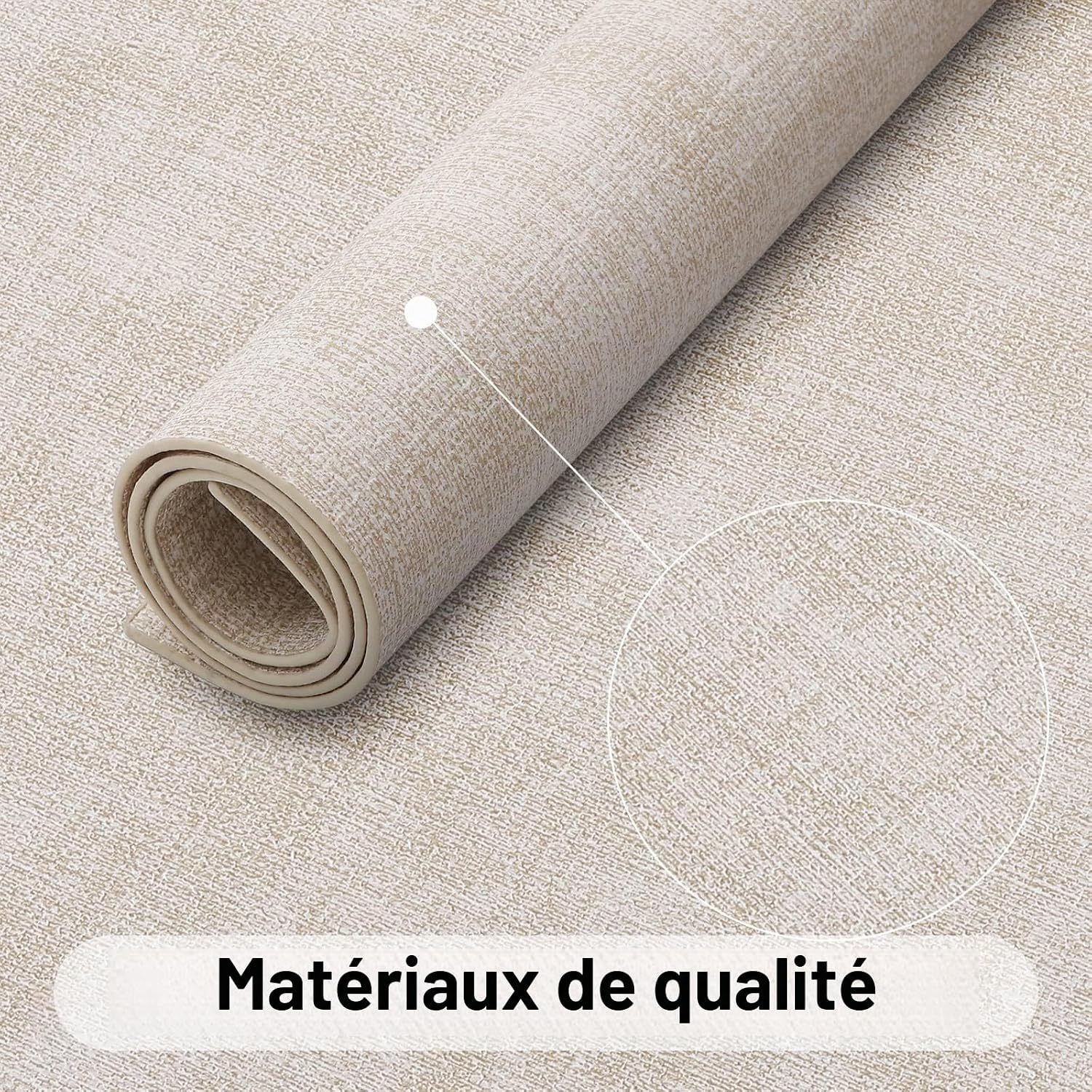 Detalle 2 de Homaxy placemats van kunstleer, 43 x 30 cm, beige, set van 4