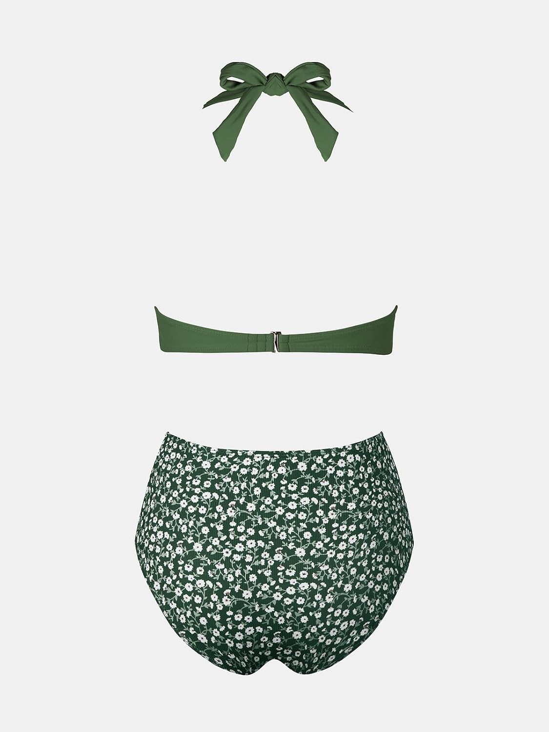 Thumbnail 6 de CUPSHE Damen Bikini-Set mit Wickeloptik, Neckholder und hoher Taille (Blumenmuster)