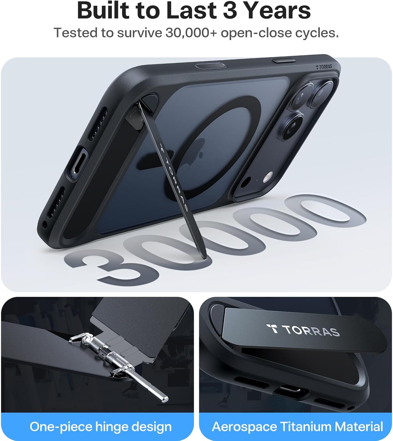 Thumbnail 4 de TORRAS Stand for iPhone 17 Pro Max Case — Durable Titanium Stand, MagSafe Compatible, 12FT Drop Protection