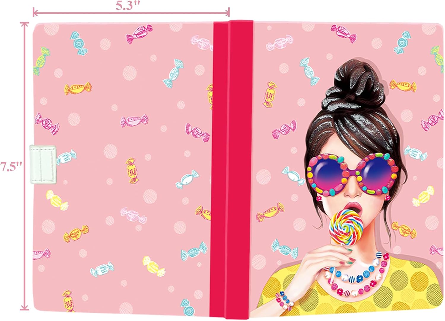 Detalle de DWIYITTN Girls’ Journal with Pen, 192 Lined Pages, Hardcover, Candy Colour