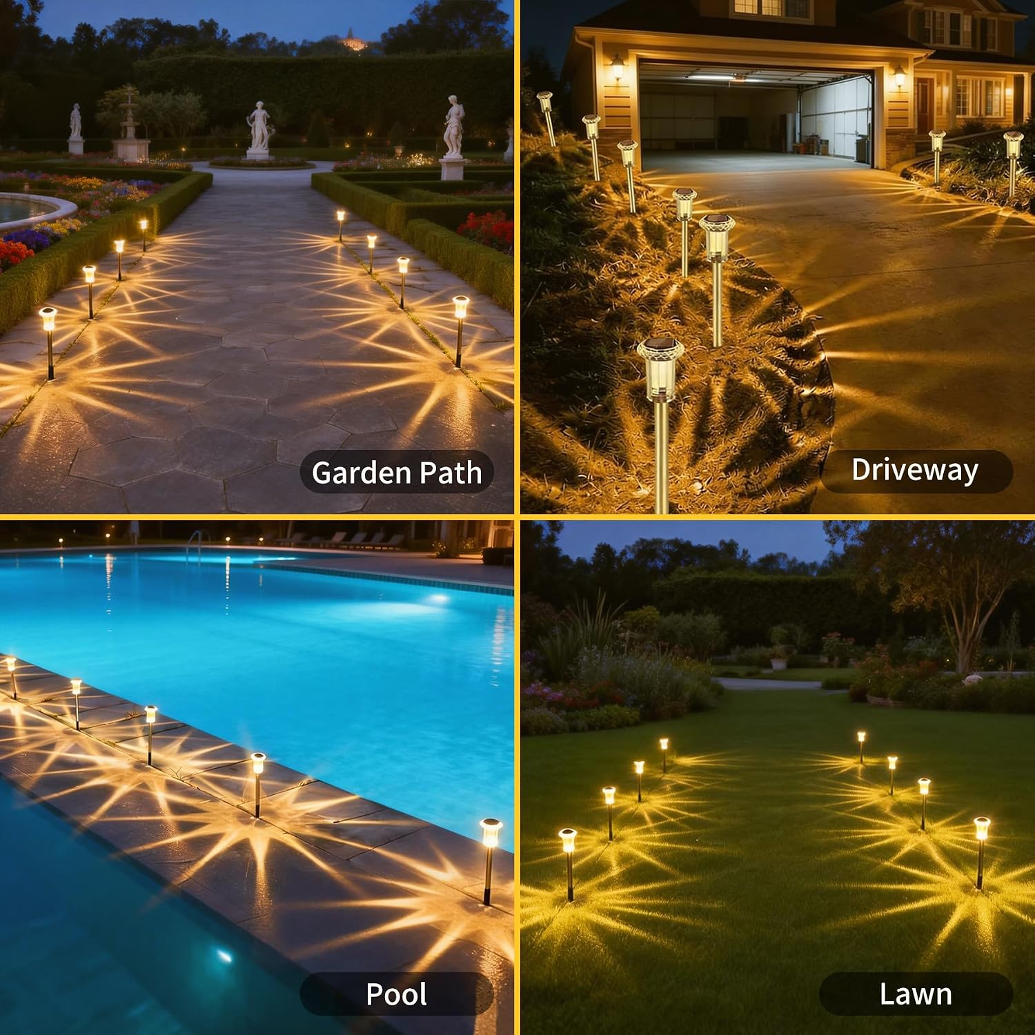 Thumbnail 6 de Sylvwin luci solari da giardino a LED (confezione da 10) bianco caldo, IP44