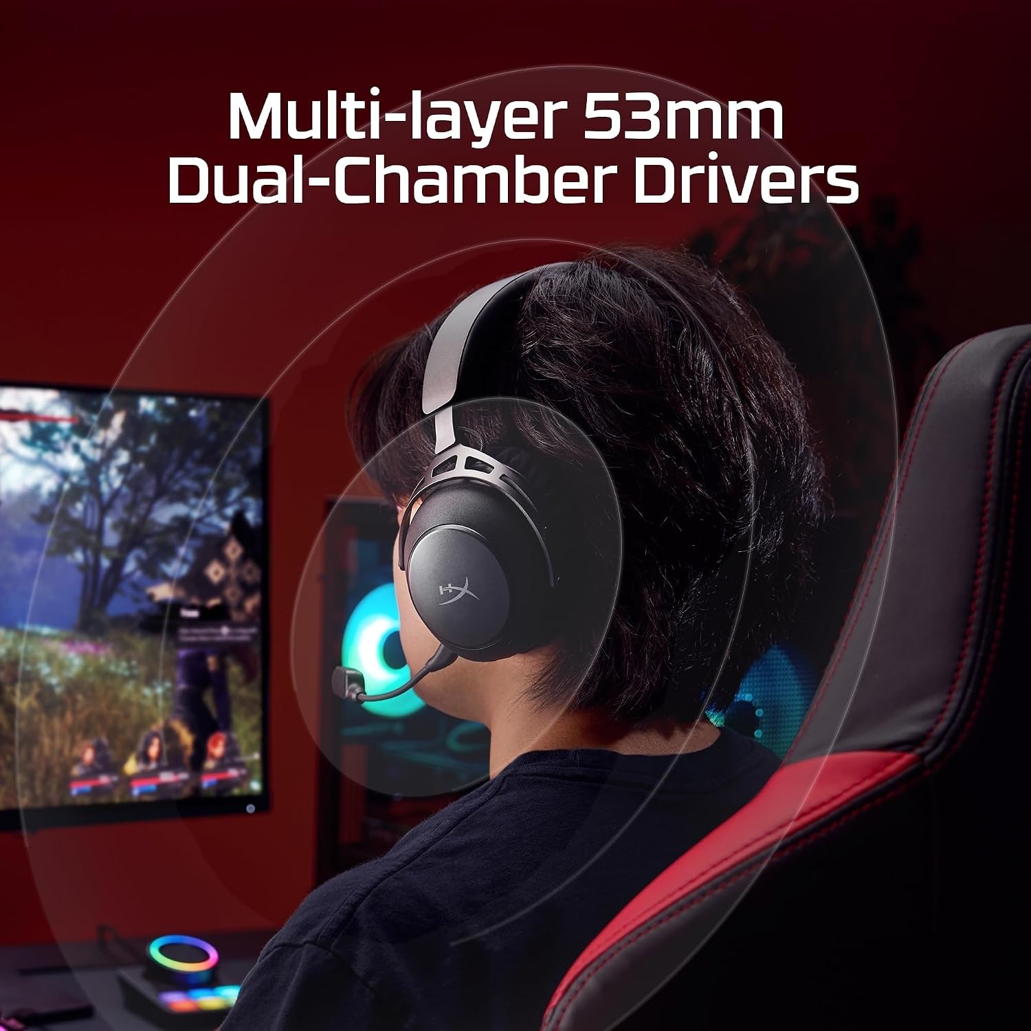 Detalle de HyperX wireless gaming headset Cloud Alpha 2
