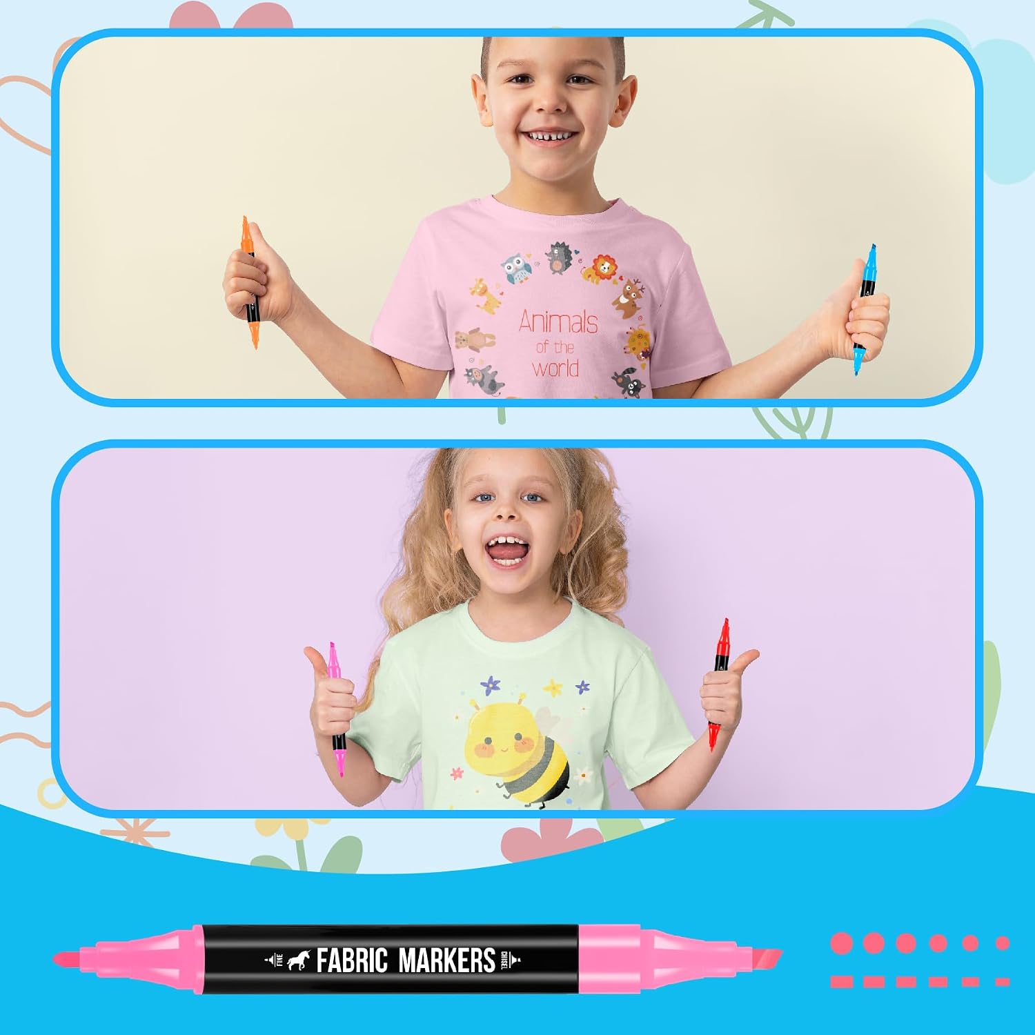 Thumbnail 6 de Pamaker 40 Textilstifte Dual Tip – waschmaschinenfest, permanent & wasserfest für Shirts, Taschen und mehr