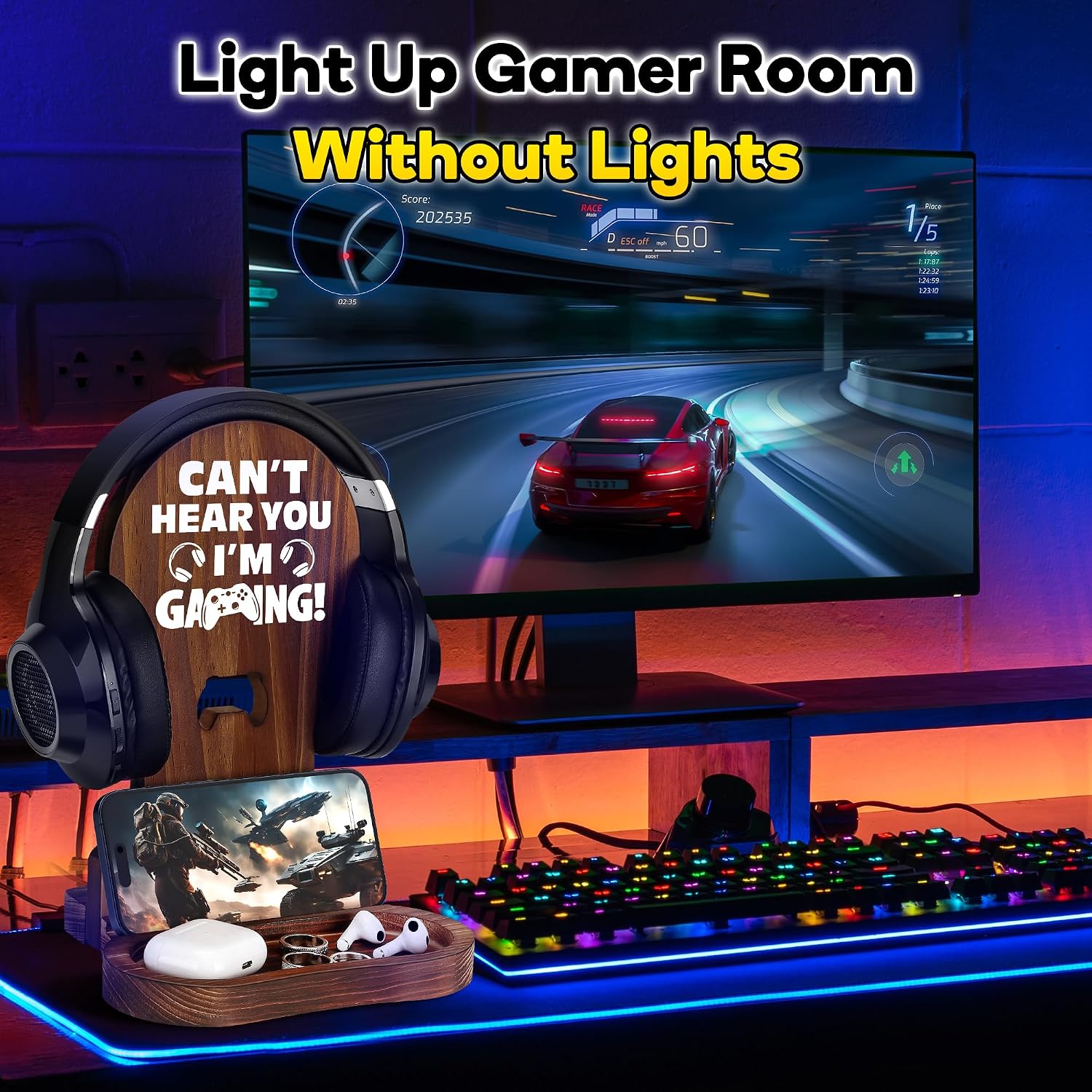 Thumbnail 4 de Slothoem Wooden Headset Stand for Gamers