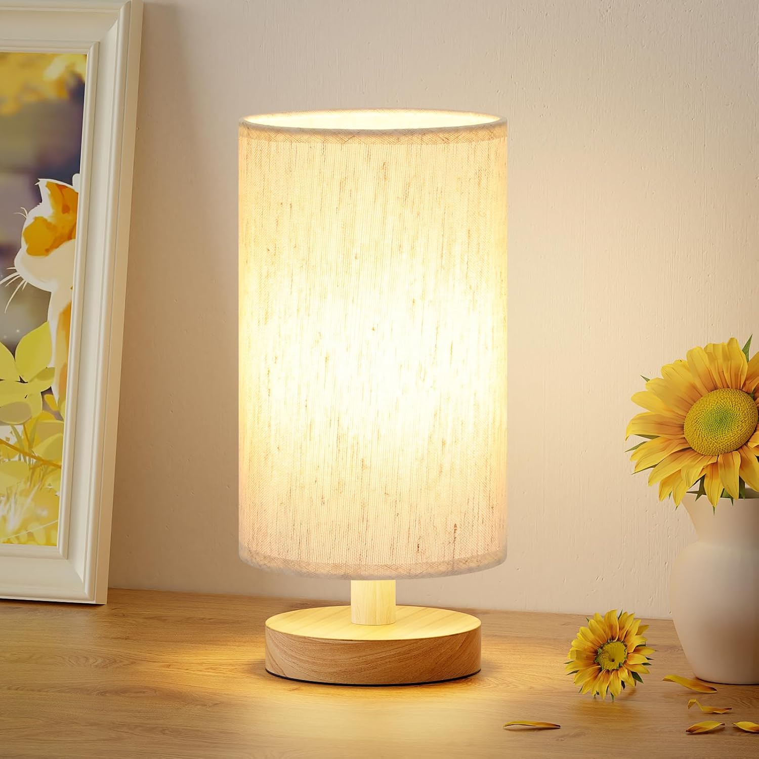 Detalle de Aooshine Bedside Lamps 3000K warm table lamp 🛋
