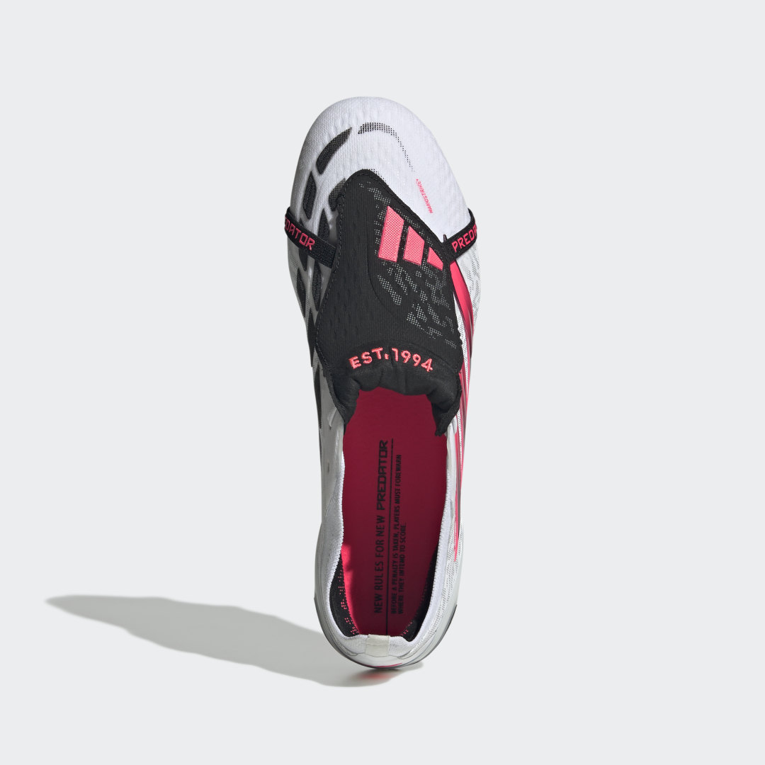 Detalle de Adidas Predator Elite Fold-Over Tongue Firm Ground – botas de fútbol blancas