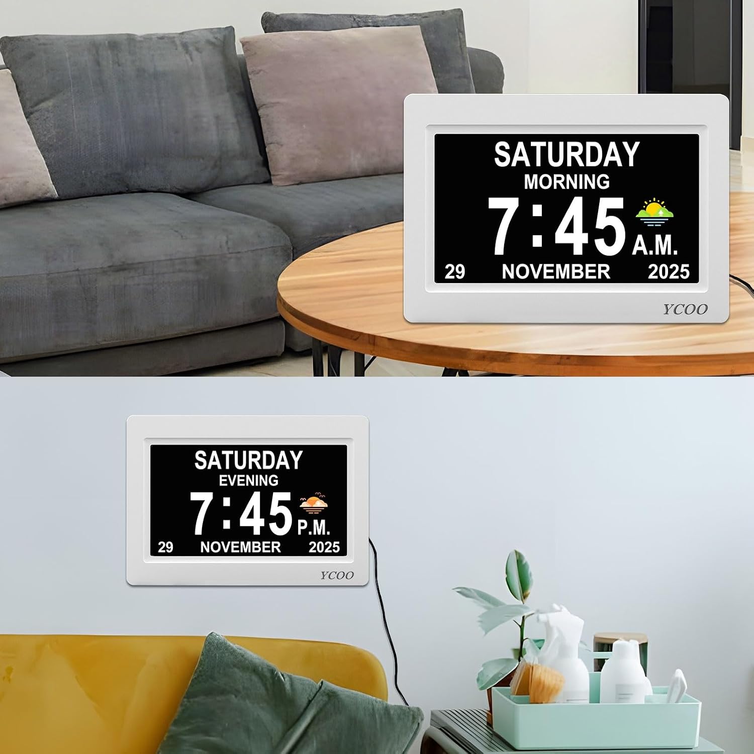 Detalle 2 de YCOO Dementia Clock 7 inch digital display