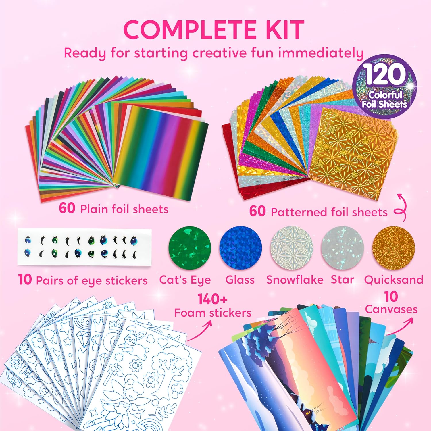 Detalle de Klever Kits Prinzessinnen-Folienkunst-Set 10er 🎨