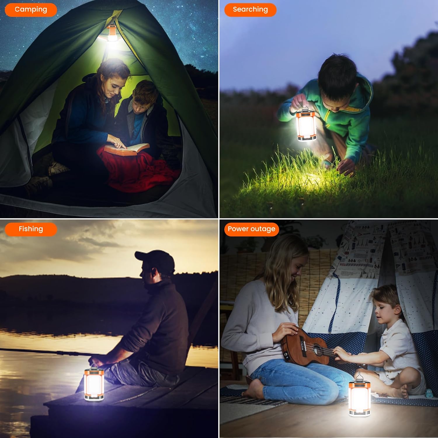Thumbnail 6 de Lampada da Campeggio BICKON: 60 LED, ricaricabile USB-C, 5 modalità e 25+ ore di autonomia