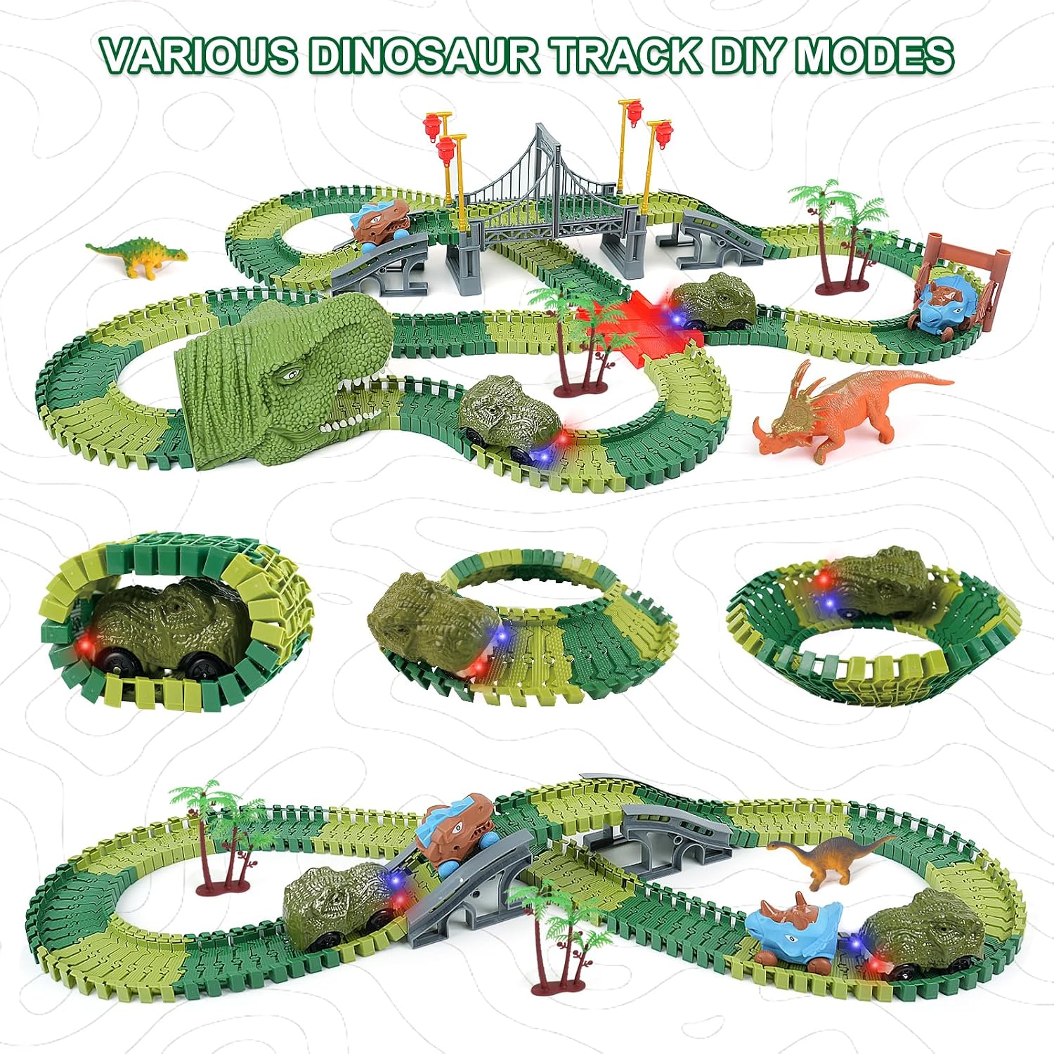 Thumbnail 1 de ToyFuntasy Dinosaur Track 255+ Pieces