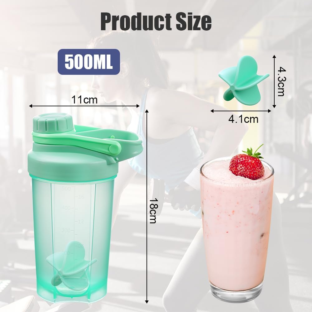 Detalle 2 de Alaoo Protein Shaker Bottle 500 ml, 2-pack