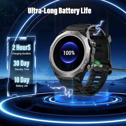 Thumbnail 6 de Atheewon Reloj Inteligente 1.39” militar con llamadas Bluetooth, 110+ modos deportivos y IP68 (negro)