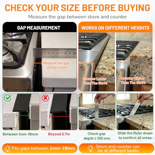 Thumbnail 2 de ItsNio Stainless Steel Stove Gap Covers (2-Pack) - Adjustable, Heat-Resistant Gap Filler