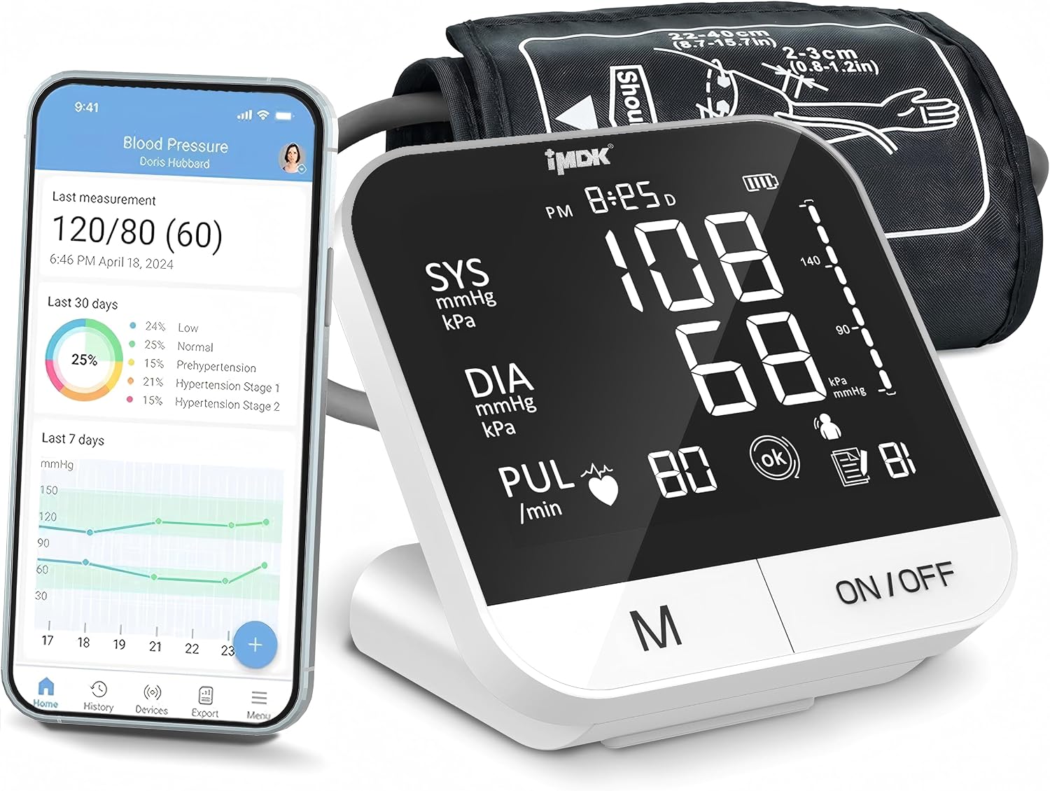 Detalle de FoviFlxy Blood Pressure Monitor for Arms with ±3 mmHg Accuracy and App Tracking