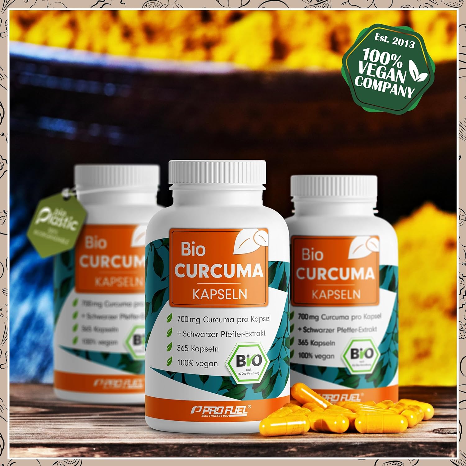 Detalle 2 de Bio Curcuma Kapseln 365x 700 mg