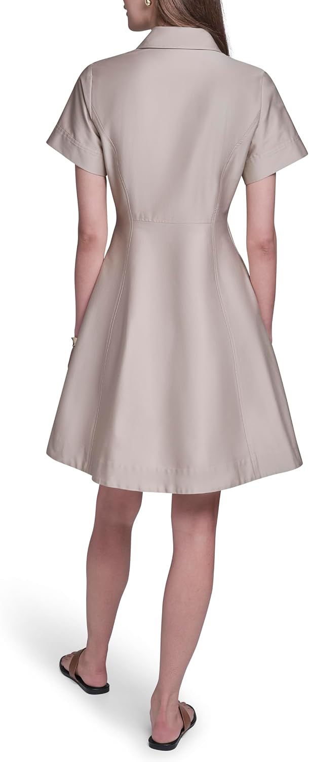 Detalle de Halston Women's Shirt Dress in Cotton Sateen