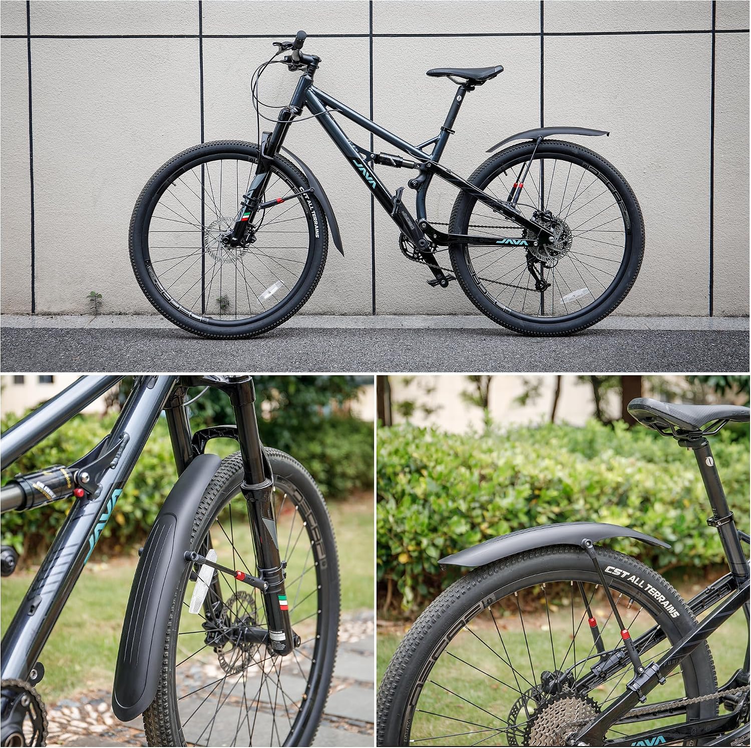 Detalle de Kadacha universele spatbordset voor fiets, 24-29 inch, PVC en snel demonteerbaar