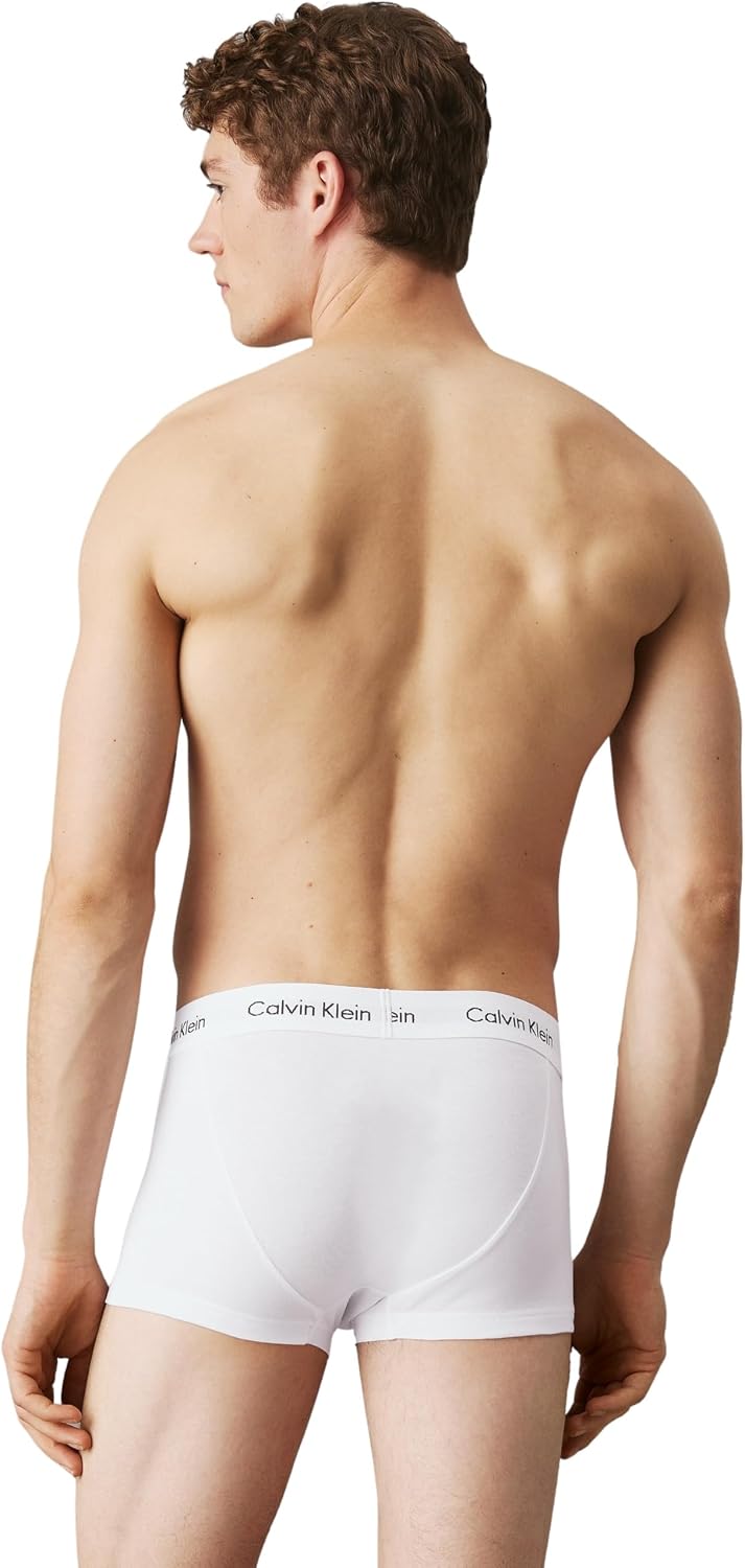 Detalle de Calvin Klein Men’s 3 Pack Low Rise Trunks in White – Size L