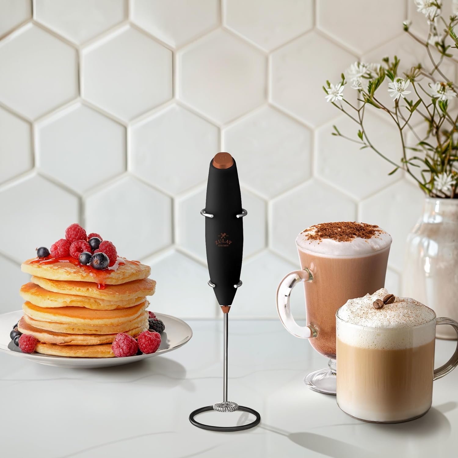 Thumbnail 5 de Zulay Kitchen Powerful Milk Frother Wand (Black Copper) with 4 AA Duracell Batteries