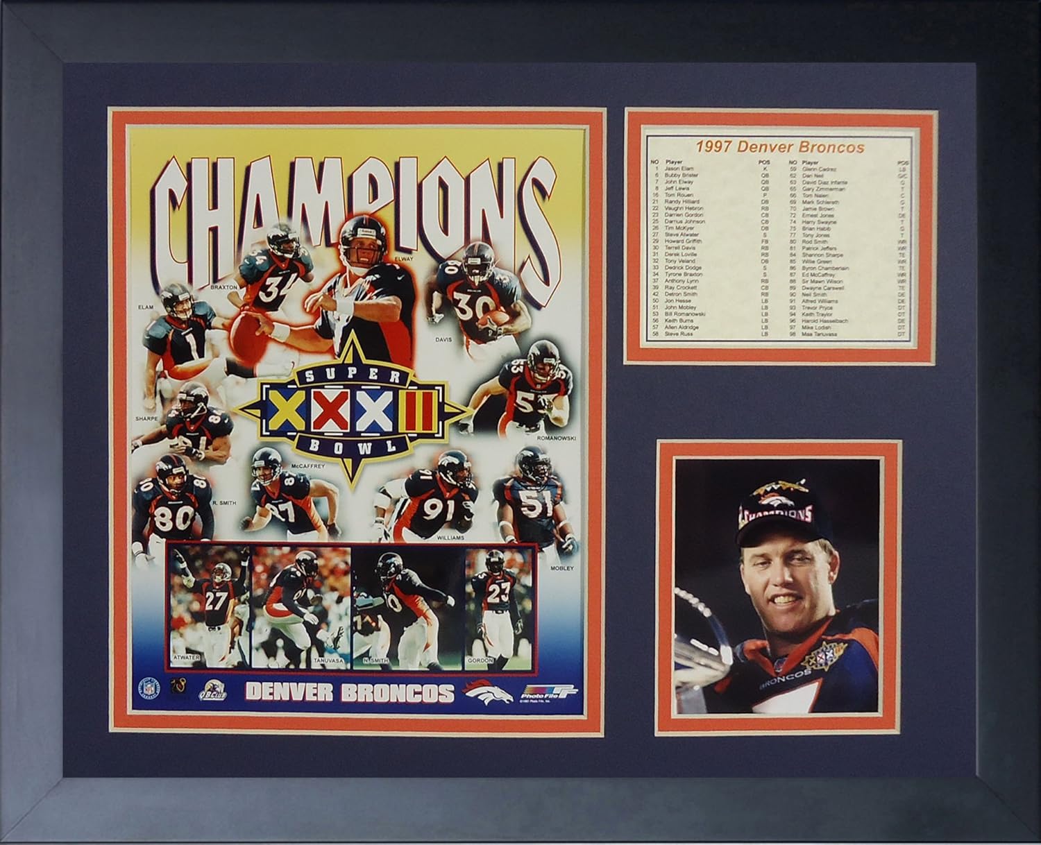 Legends Never Die 1997 Denver Broncos Super Bowl Champions Framed Photo Collage (11x14-inch)
