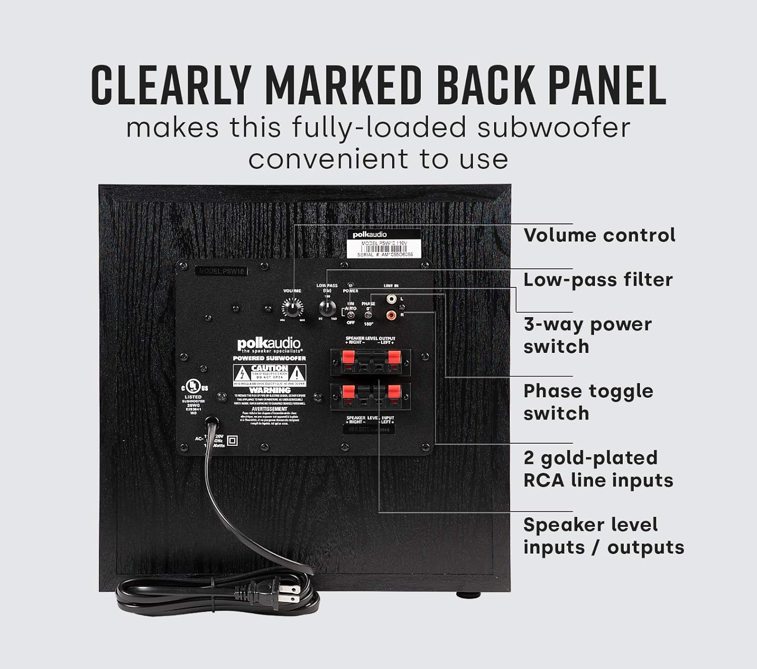 Thumbnail 4 de Polk Audio PSW10 10" Subwoofer 100W 🔊