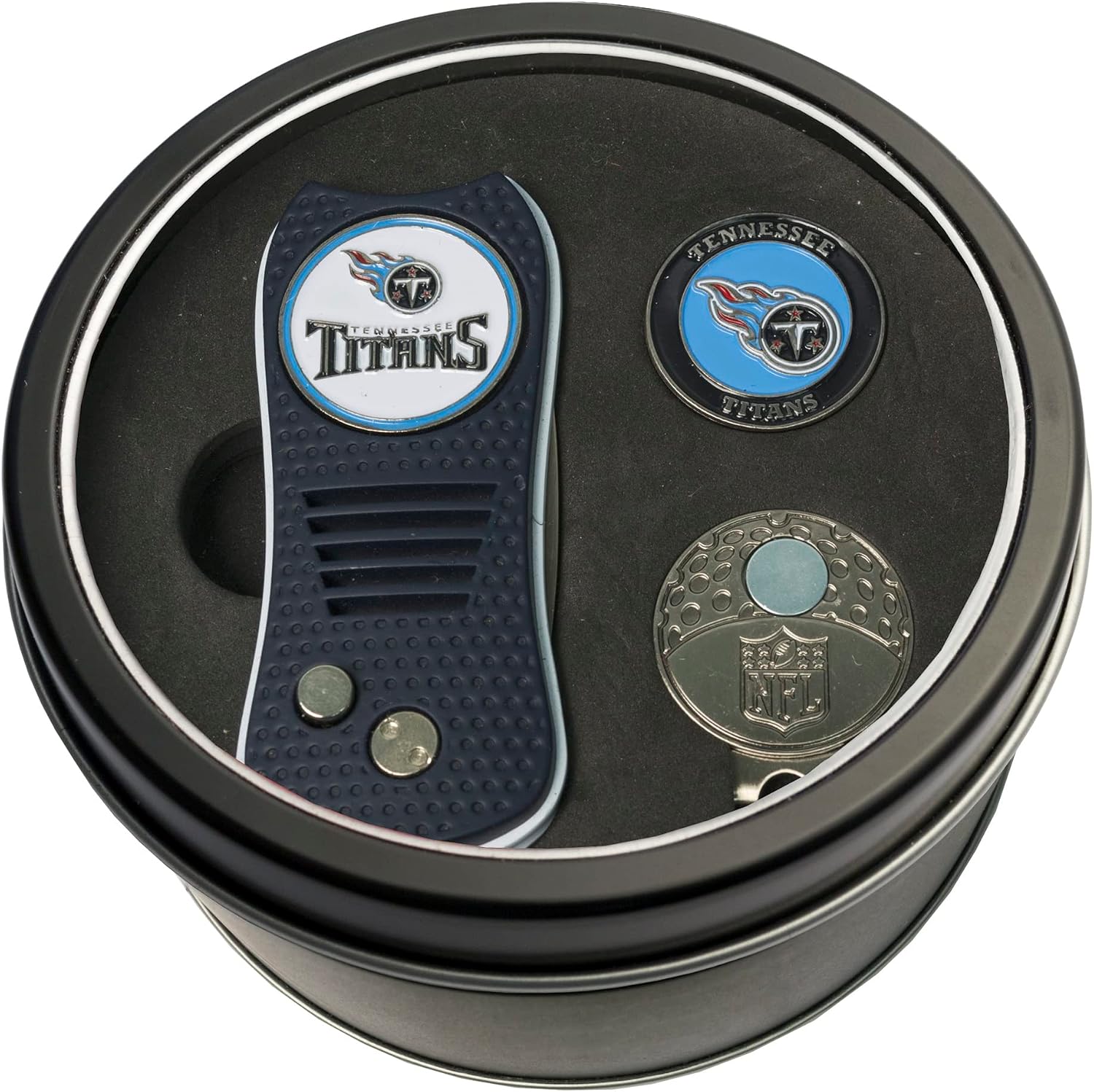 Detalle de Team Golf NFL Gift Set Switchblade Divot Tool, Cap Clip & Enamel Ball Markers