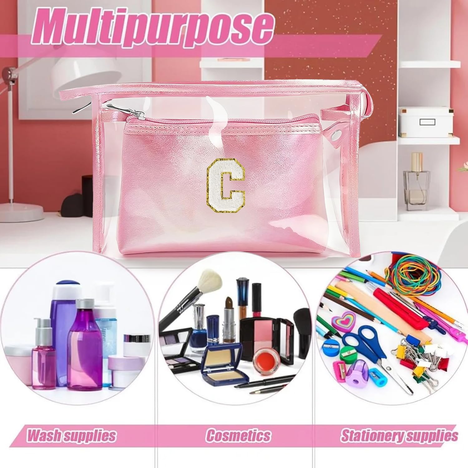 Thumbnail 3 de Coolgaga Transparent Kosmetiktasche für Damen – Reise-Wasserfester Kulturbeutel mit 2 Größen