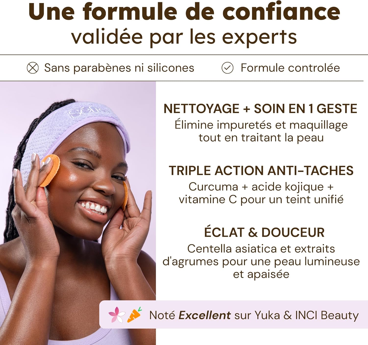 Detalle de Séfia Séfia – Cotons anti-imperfections visage & corps (recharge 30 cotons) au curcuma, vitamine C et niacinamide