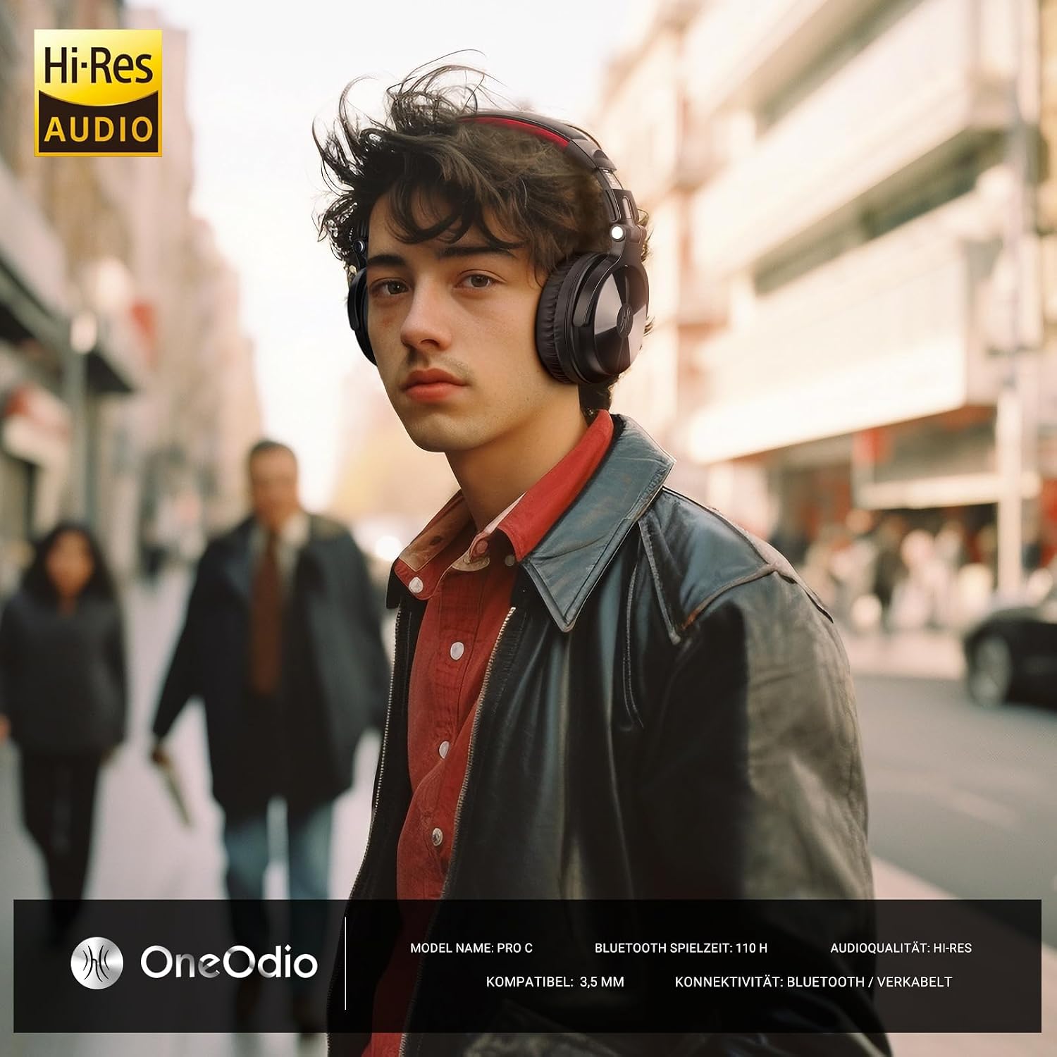 Detalle 2 de OneOdio Bluetooth Kopfhörer Over Ear Rot