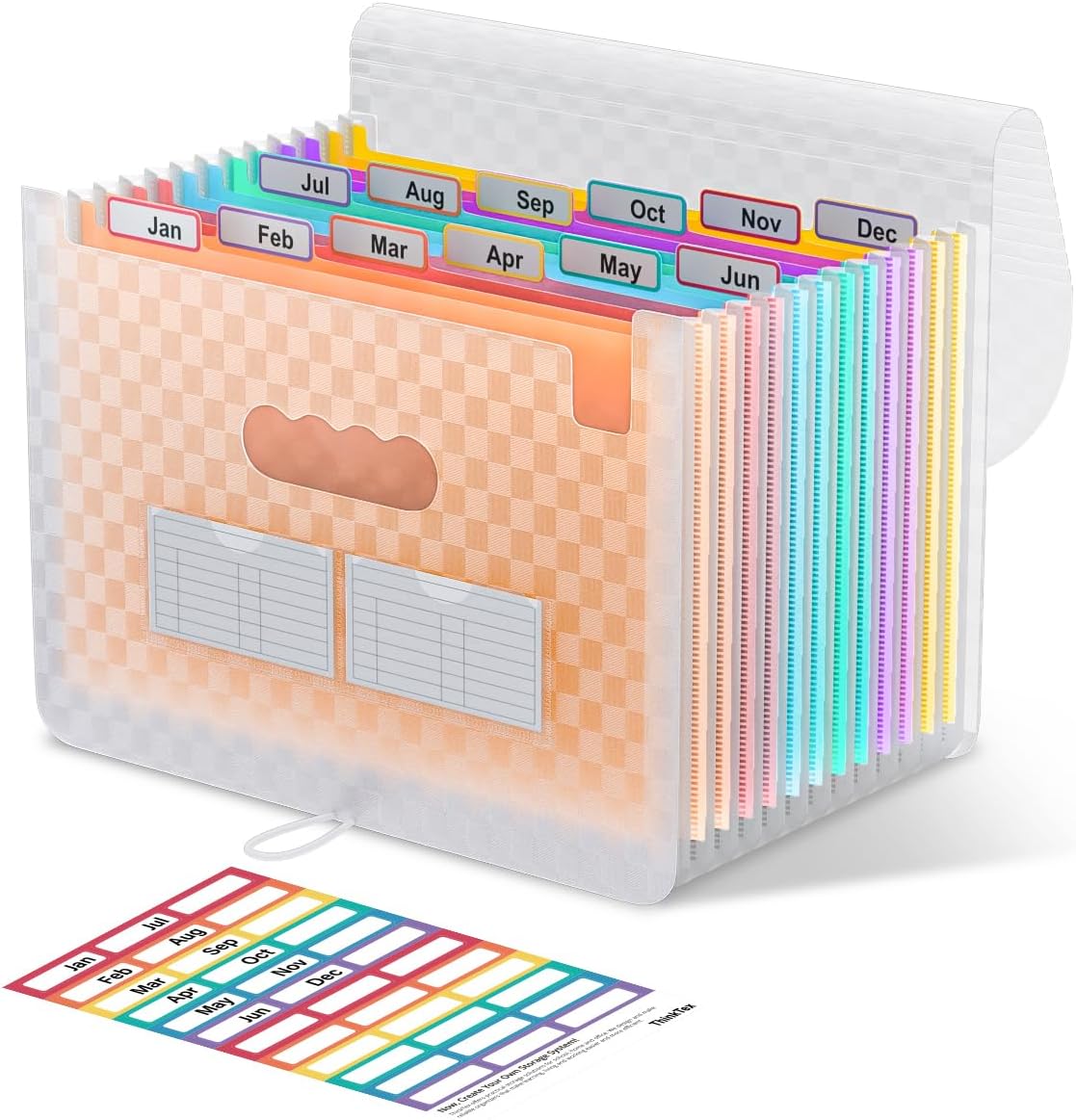 ThinkTex Accordian Aktenordner 12 Fächer A4 Orange