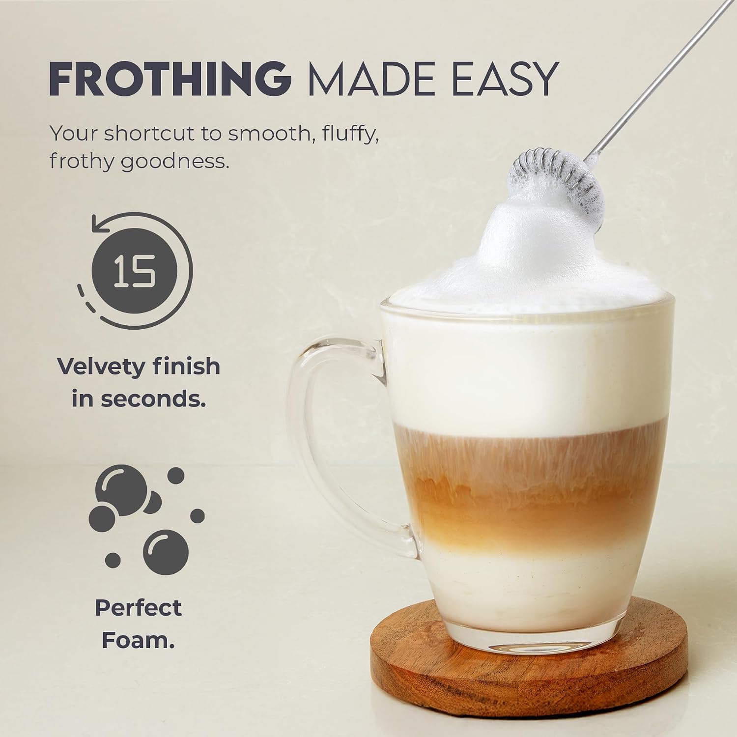 Detalle 2 de Zulay Kitchen Handheld Milk Frother