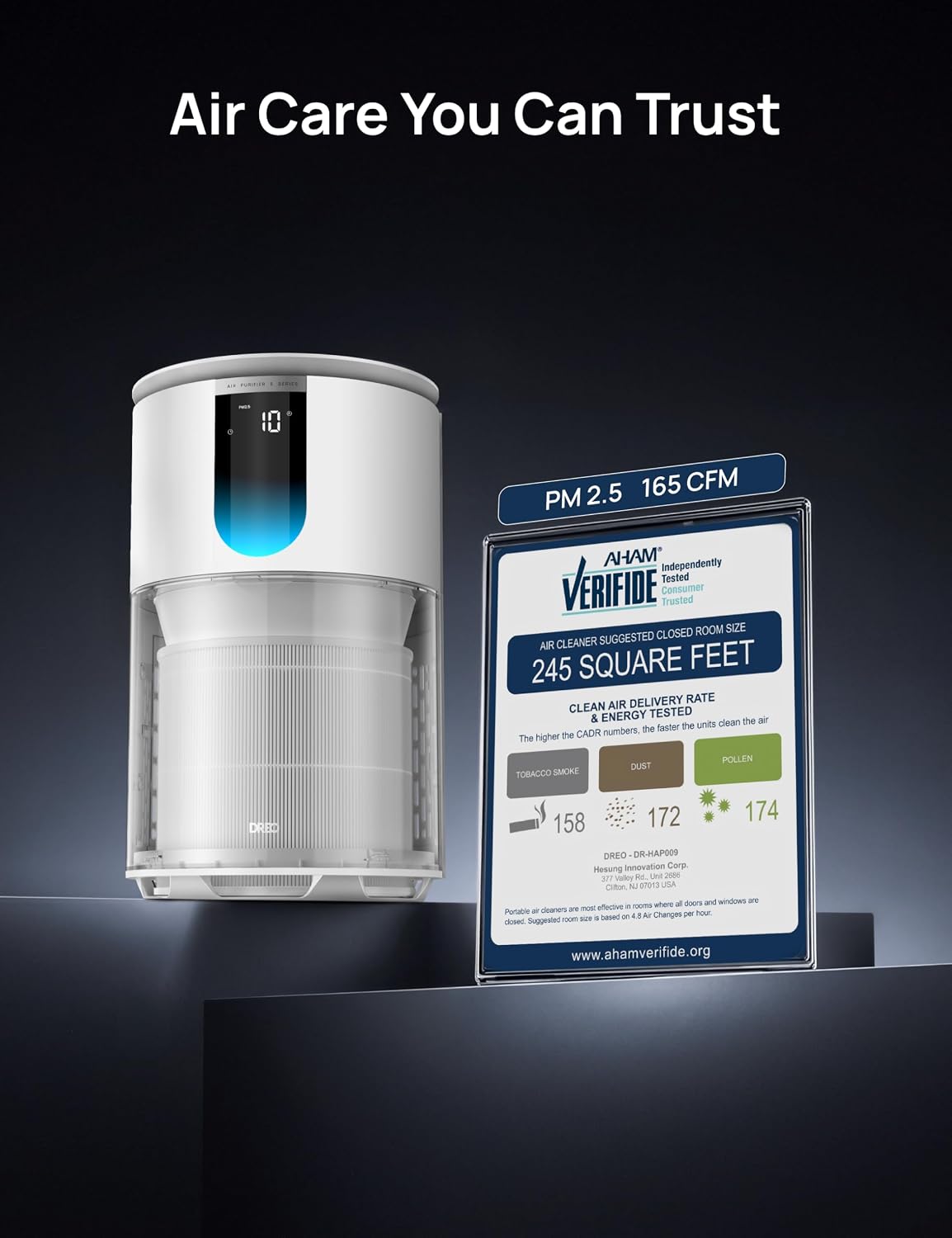 Thumbnail 6 de DREO Home Air Purifier 539 (DR-HAP009): AHAM Verified, 1176 sq ft Large Room Cleaner