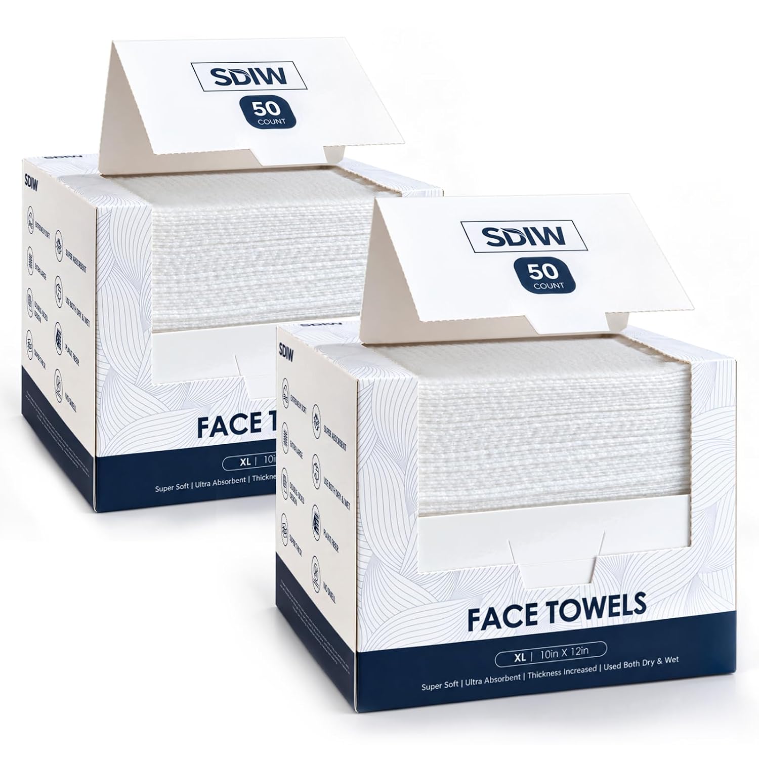 Detalle de SDIW Disposable Face Towels, 10 × 12 Inches