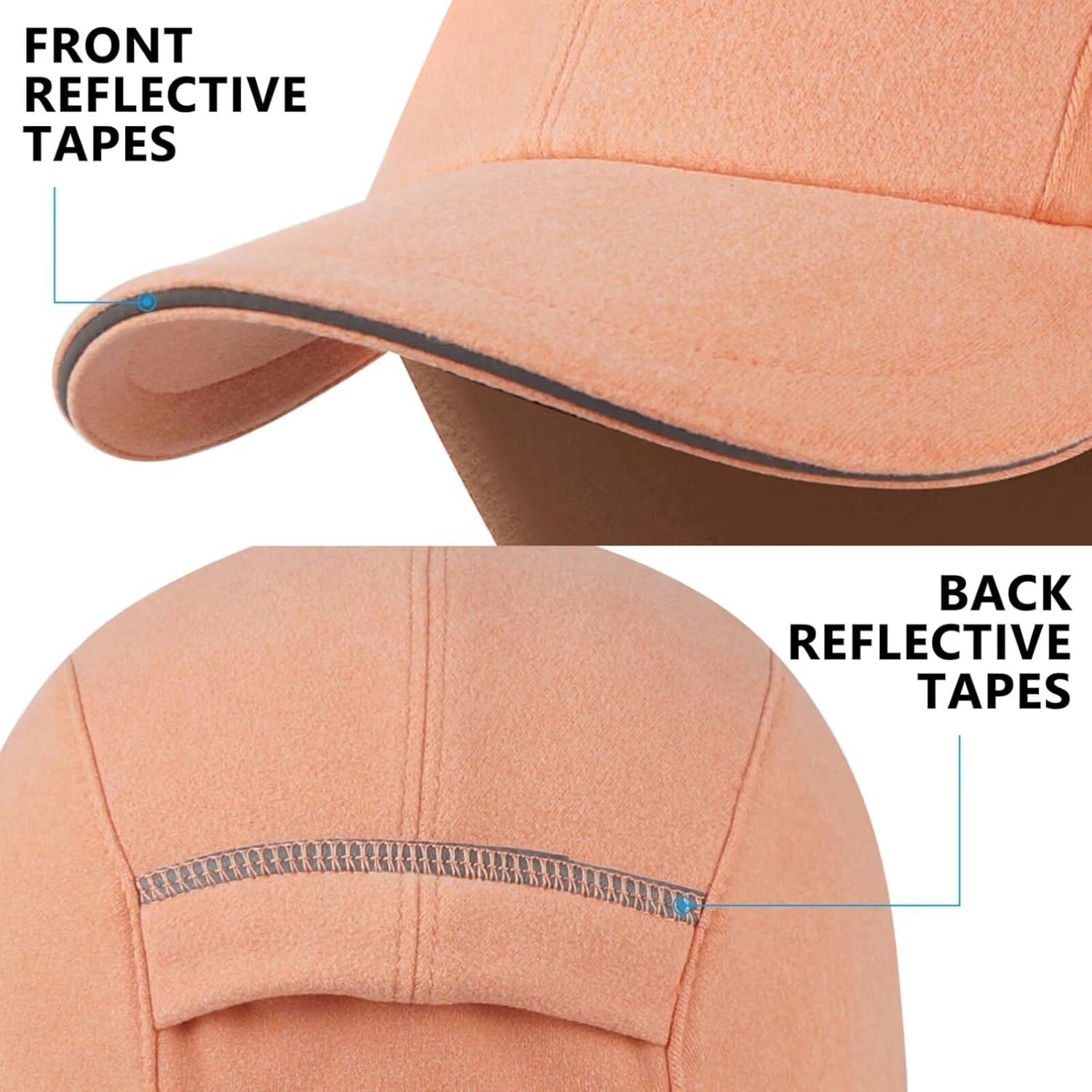 Detalle de GADIEMKENSD Frauen Winter Reflektierende Fleece Ponytail-Mütze mit Drop-Down Ohrenwärmer