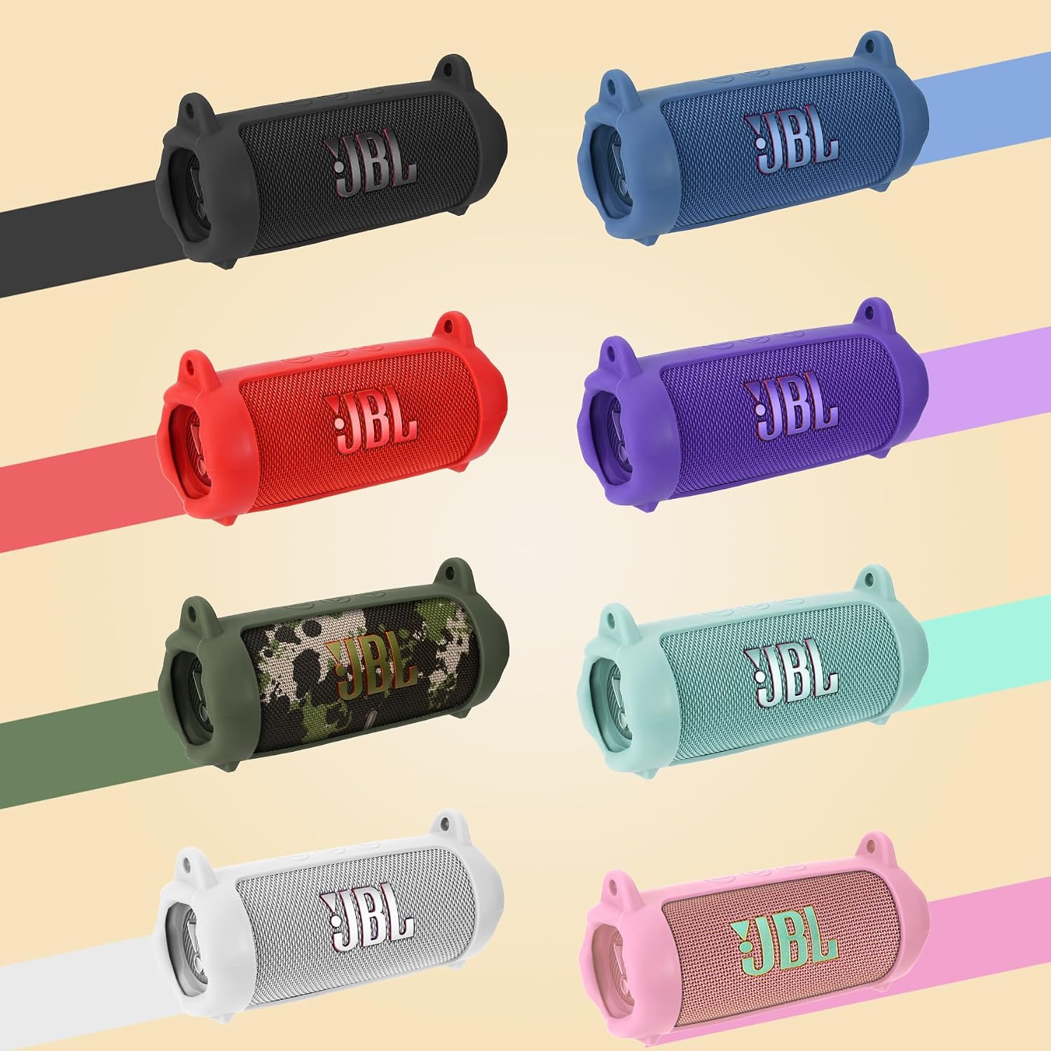 Detalle de Lebakort Silikonhülle Tragetasche Case für JBL Flip 7 – Pink