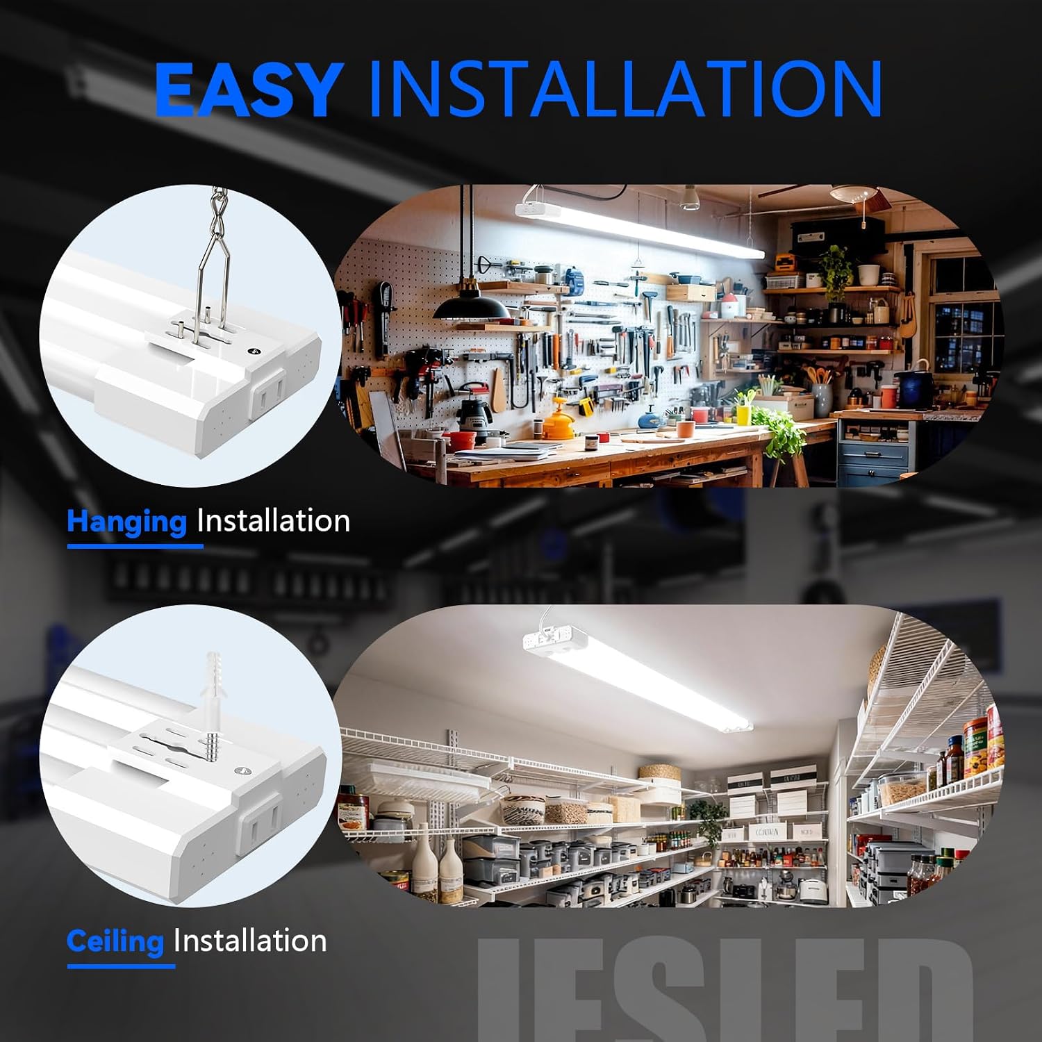 Detalle 1 de JESLED LED Shop Light 4 ft, 3CCT and 3 selectable wattages, 7,500 lm