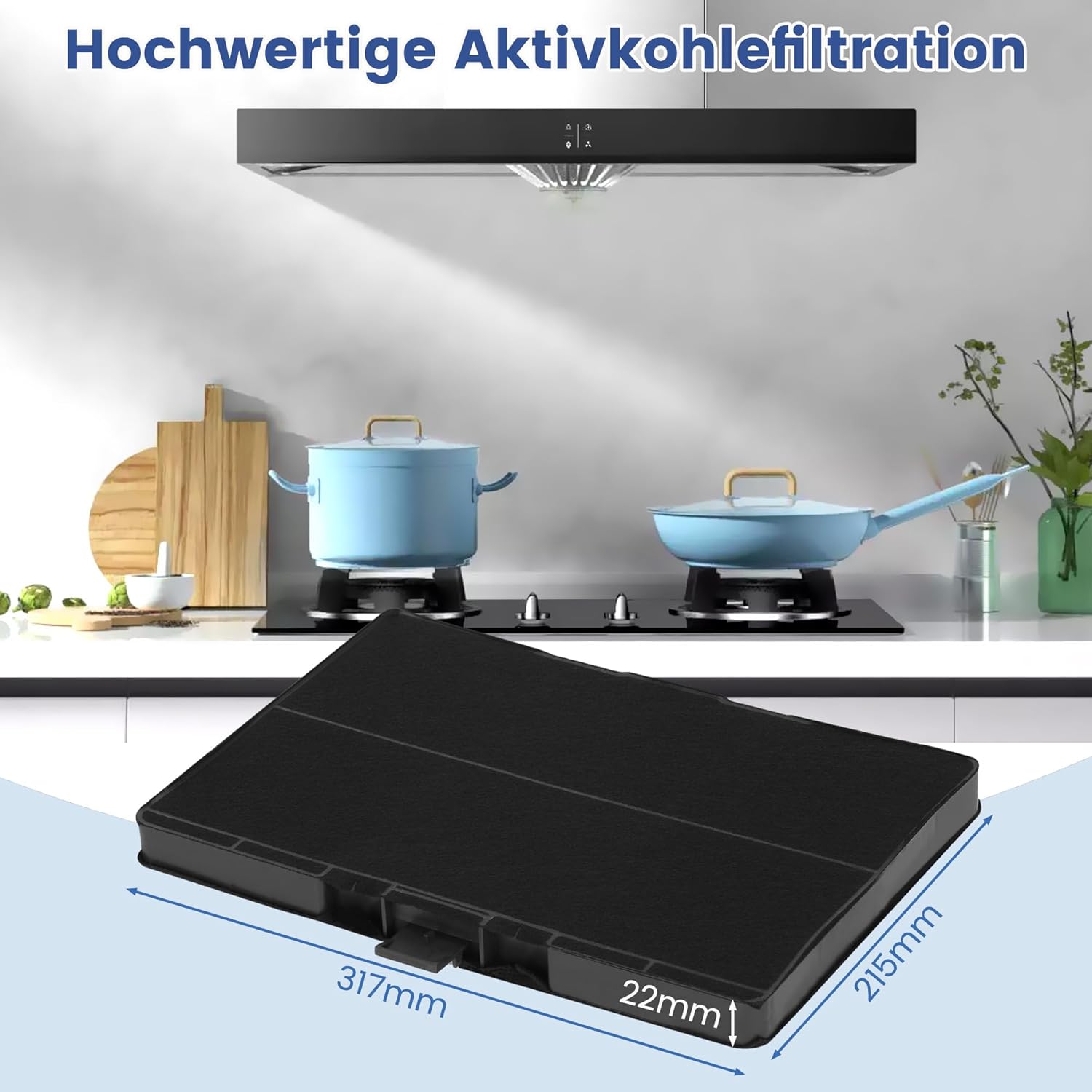 Detalle 1 de Aktivkohlefilter 2er Set für Dunstabzugshauben