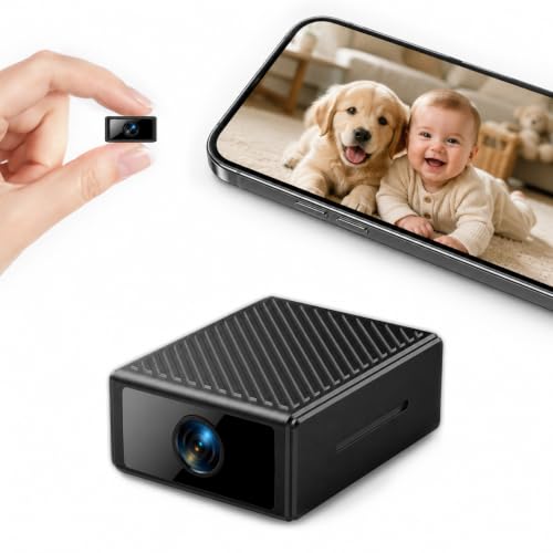Detalle de Liretope Mini Kamera 4K WLAN Überwachungskamera Innen – kompakte 4K-Sicherheit mit Akku & App