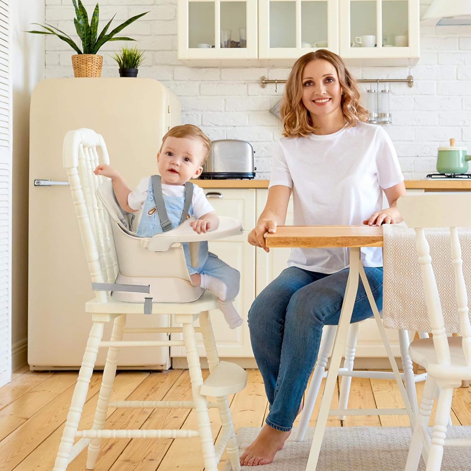 Thumbnail 6 de Ezebaby Seggiolone Pappa 6 in 1: Rialzo Da Sedia, Alzasedia, Sgabello e Tavolino in Legno
