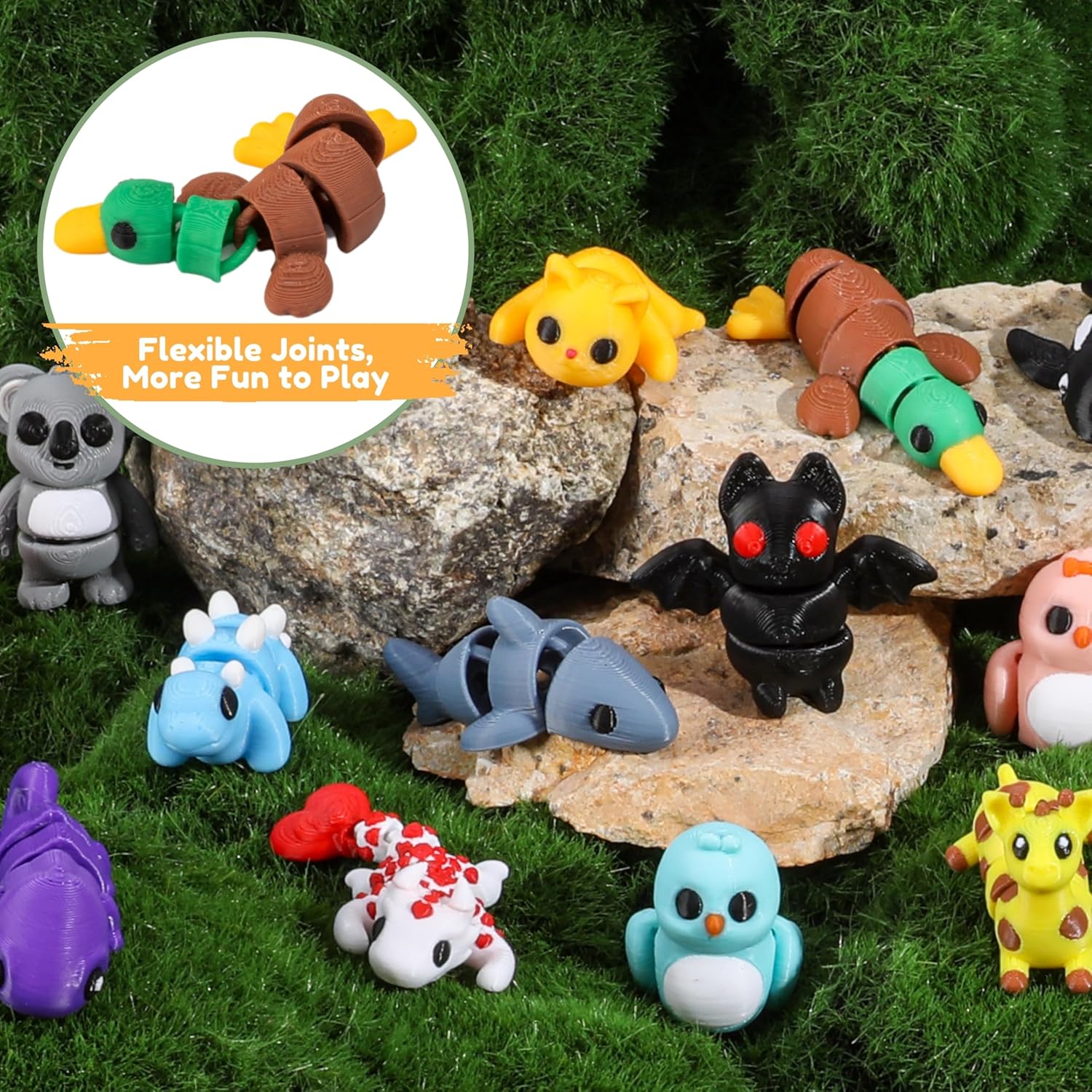 Thumbnail 5 de MONJITA 35 pcs Mini 3D Printed Articulated Animal Figurines