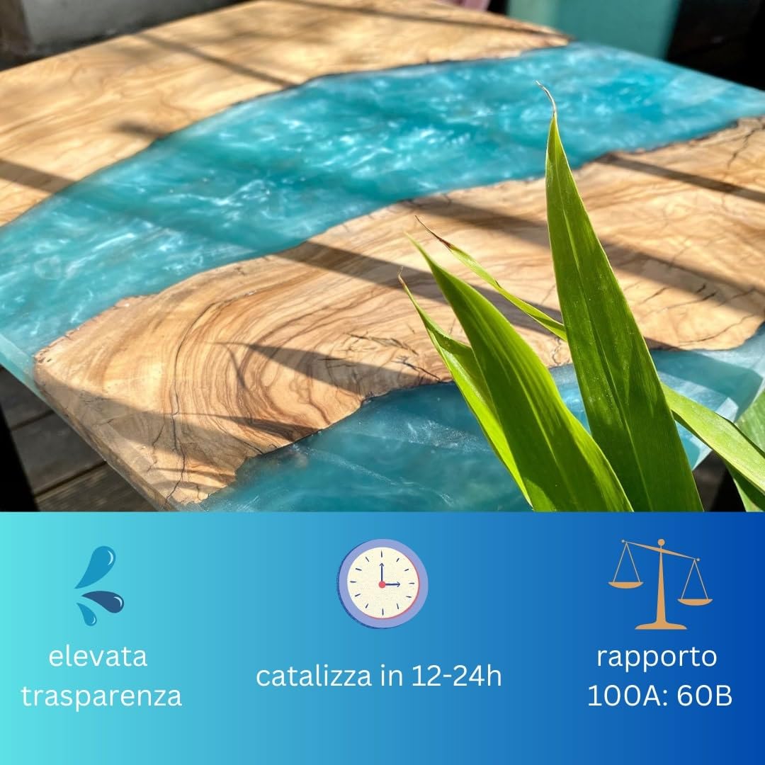 Detalle de Resin Pro ® 160 gr: Resina epossidica Ultra Trasparente Atossica, kit completo per creazioni artistiche e DIY